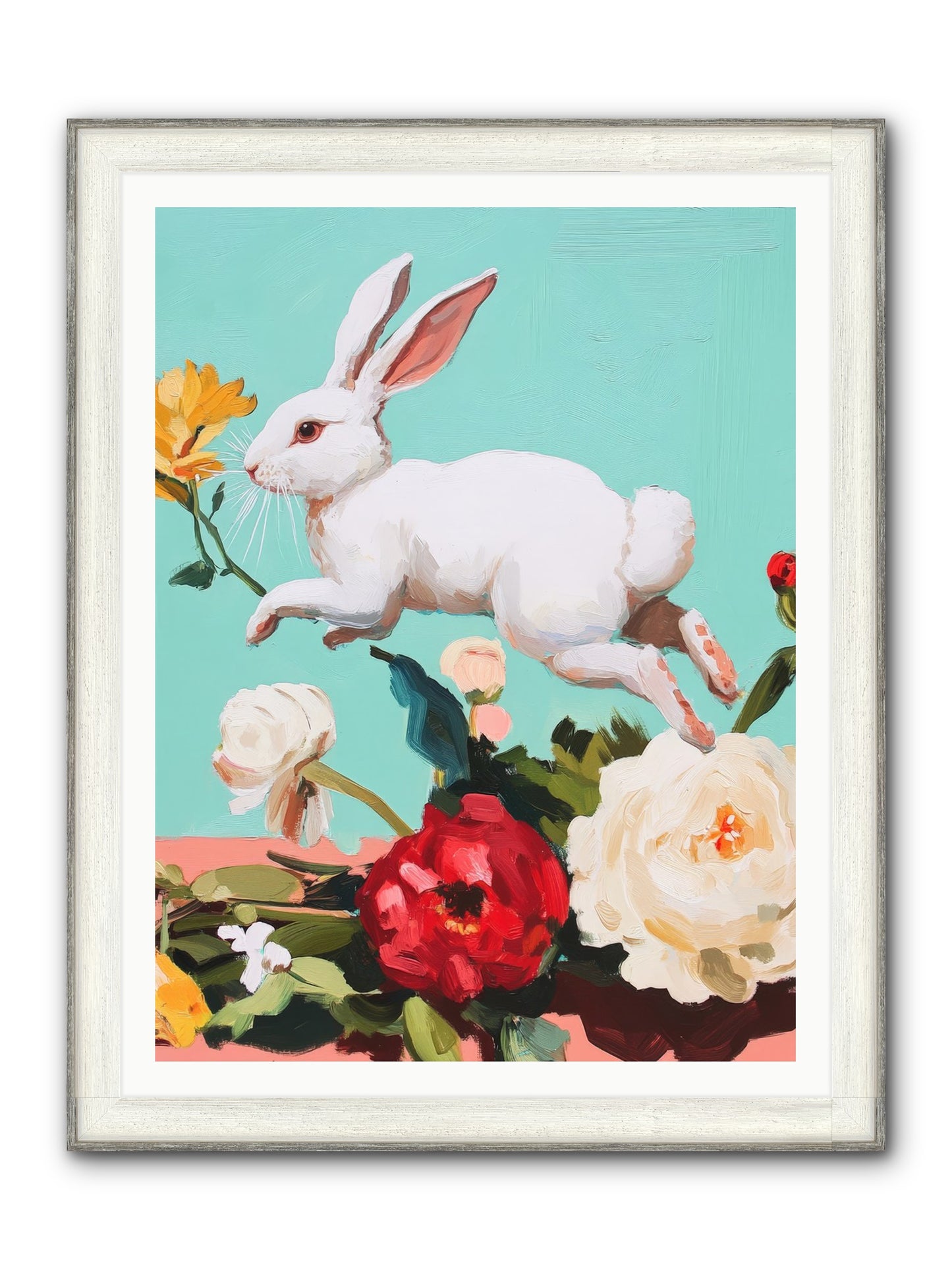 Garden Frolic No.2 Framed Print - Driftwood White 36x48
