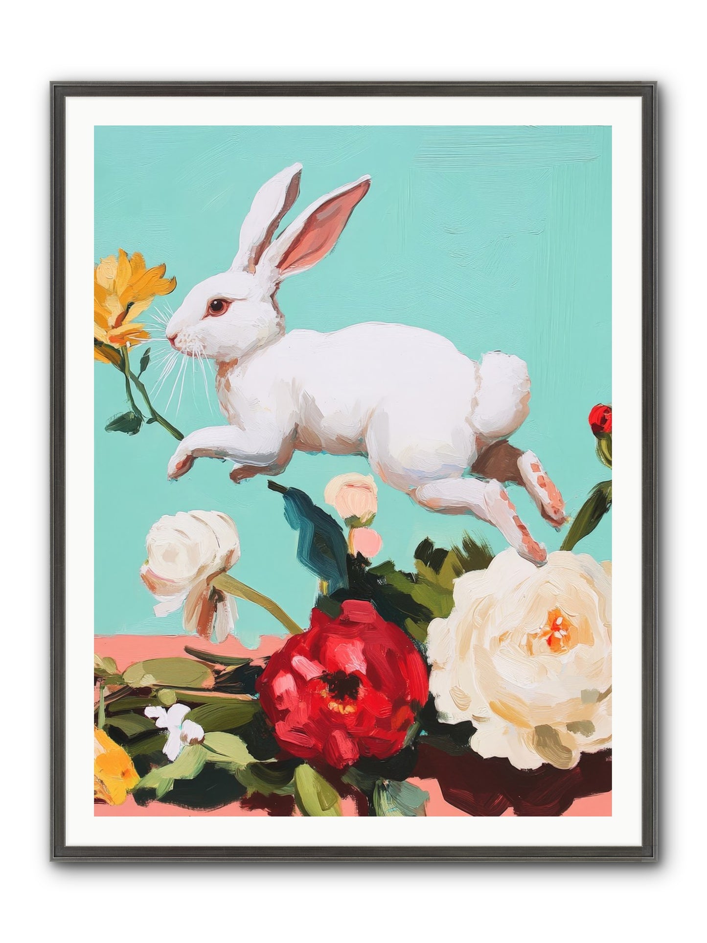 Garden Frolic No.2 Framed Print - Slimwoods Black/Silver 36x48