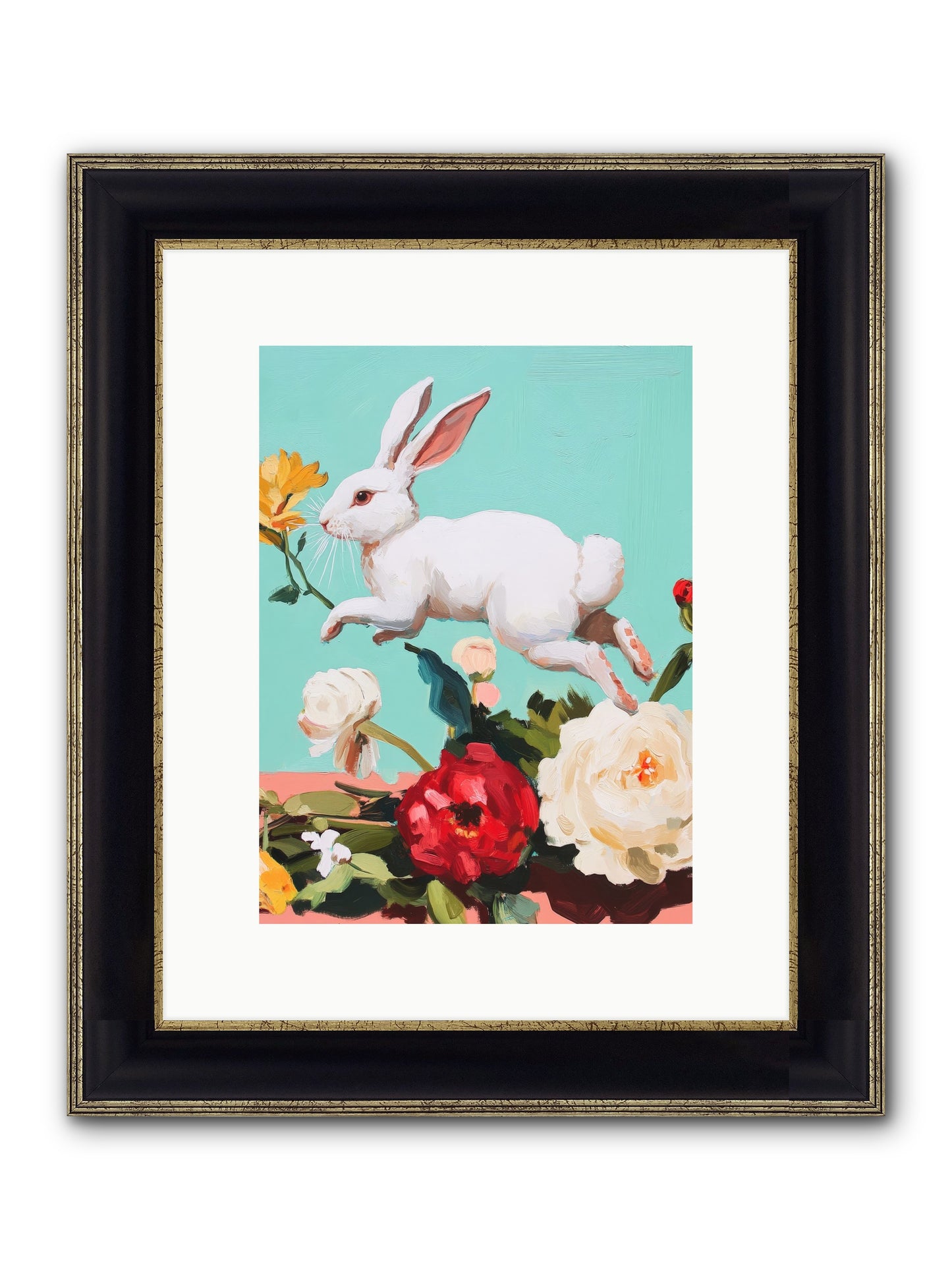 Garden Frolic No.2 Framed Print - Black & Gold 9x12