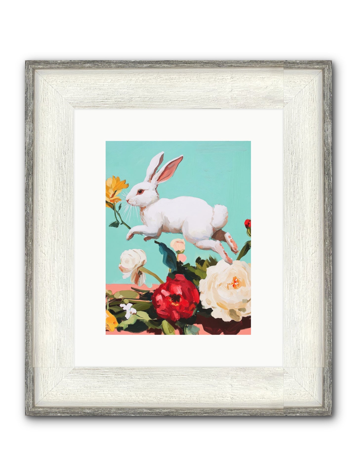 Garden Frolic No.2 Framed Print - Driftwood White 9x12