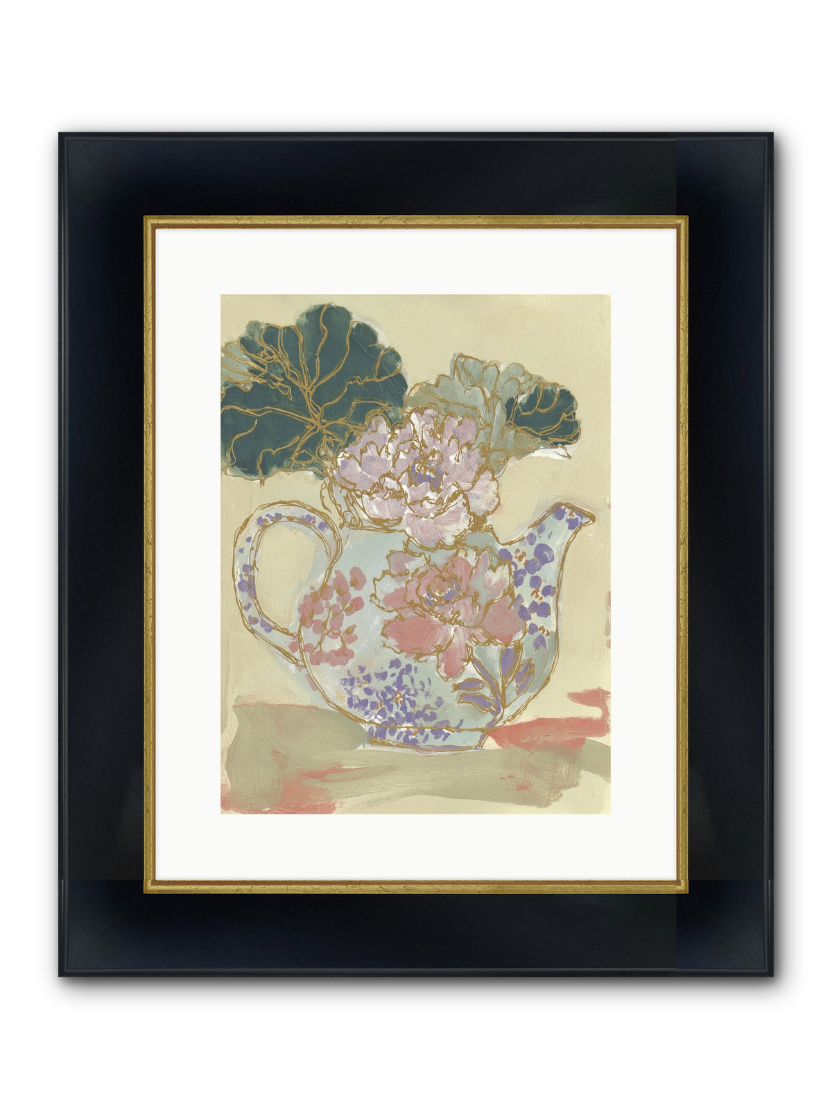 Garden Interludes No.1 Framed Print - Wide Black w/Gold 12x16