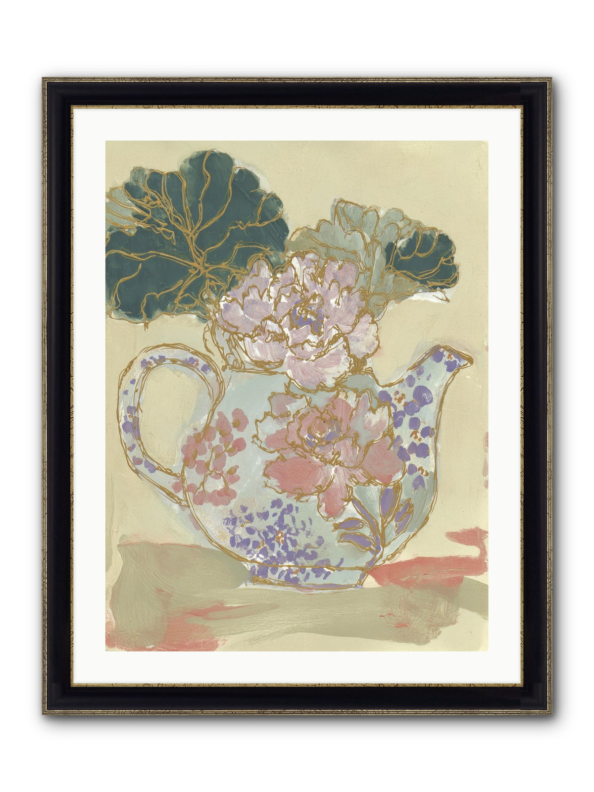 Garden Interludes No.1 Framed Print - Black & Gold 24x32