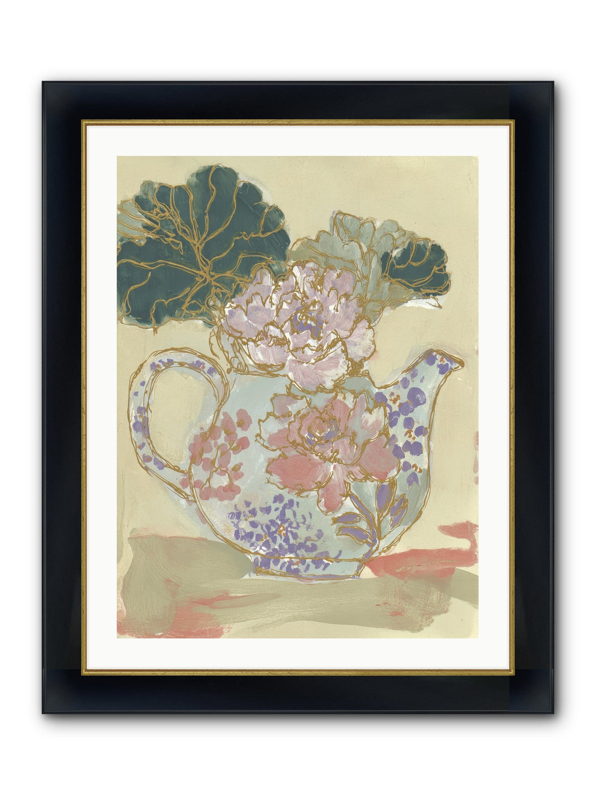 Garden Interludes No.1 Framed Print - Wide Black w/Gold 24x32