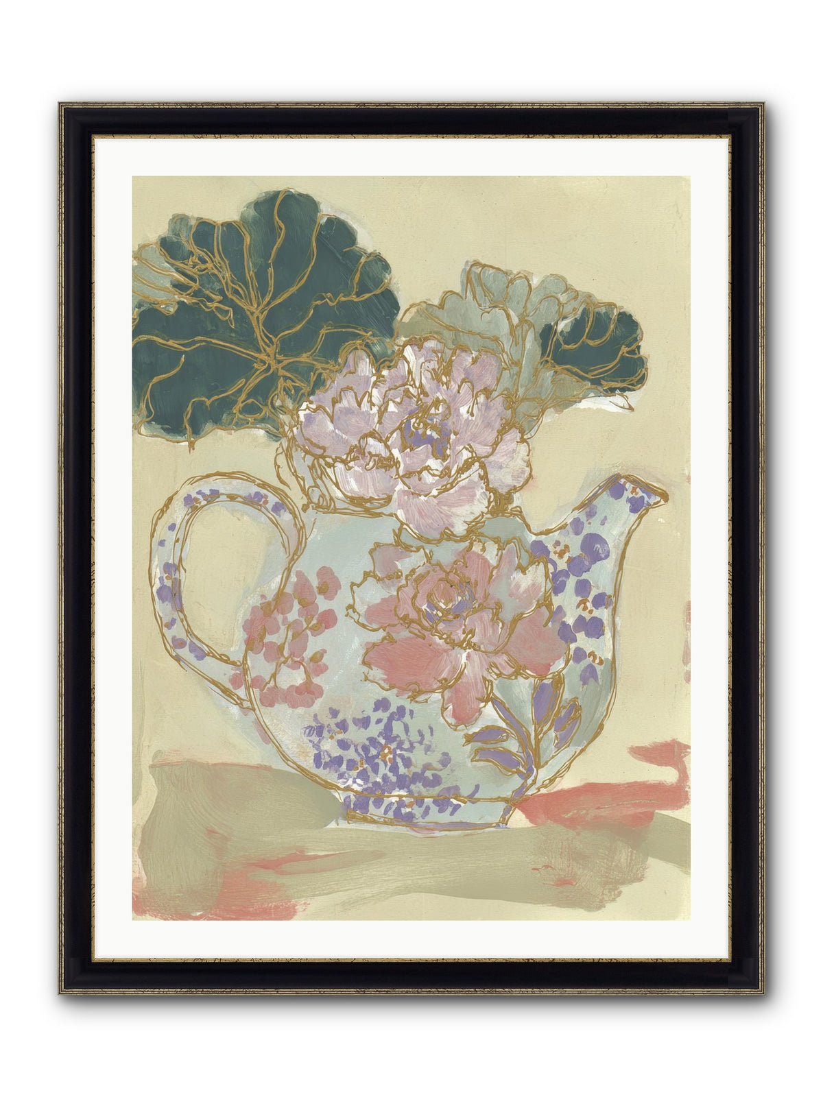 Garden Interludes No.1 Framed Print - Black & Gold 30x40