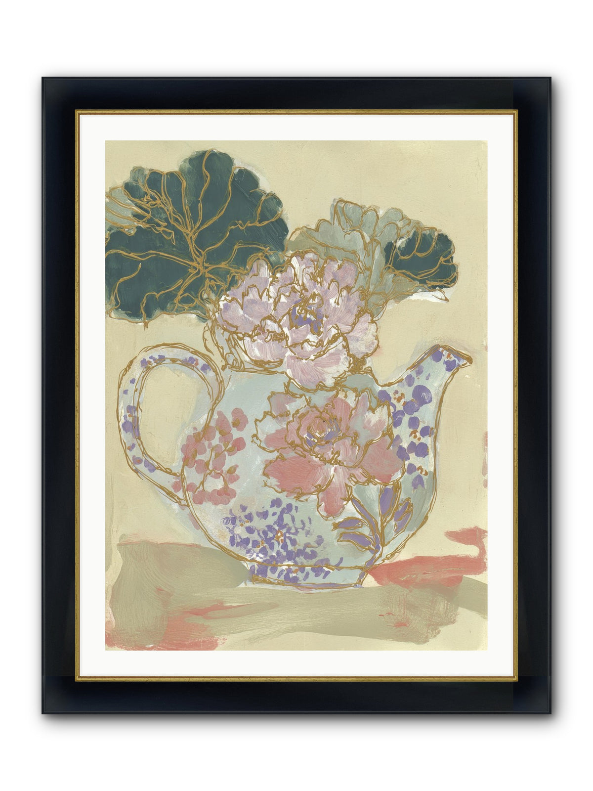 Garden Interludes No.1 Framed Print - Wide Black w/Gold 30x40