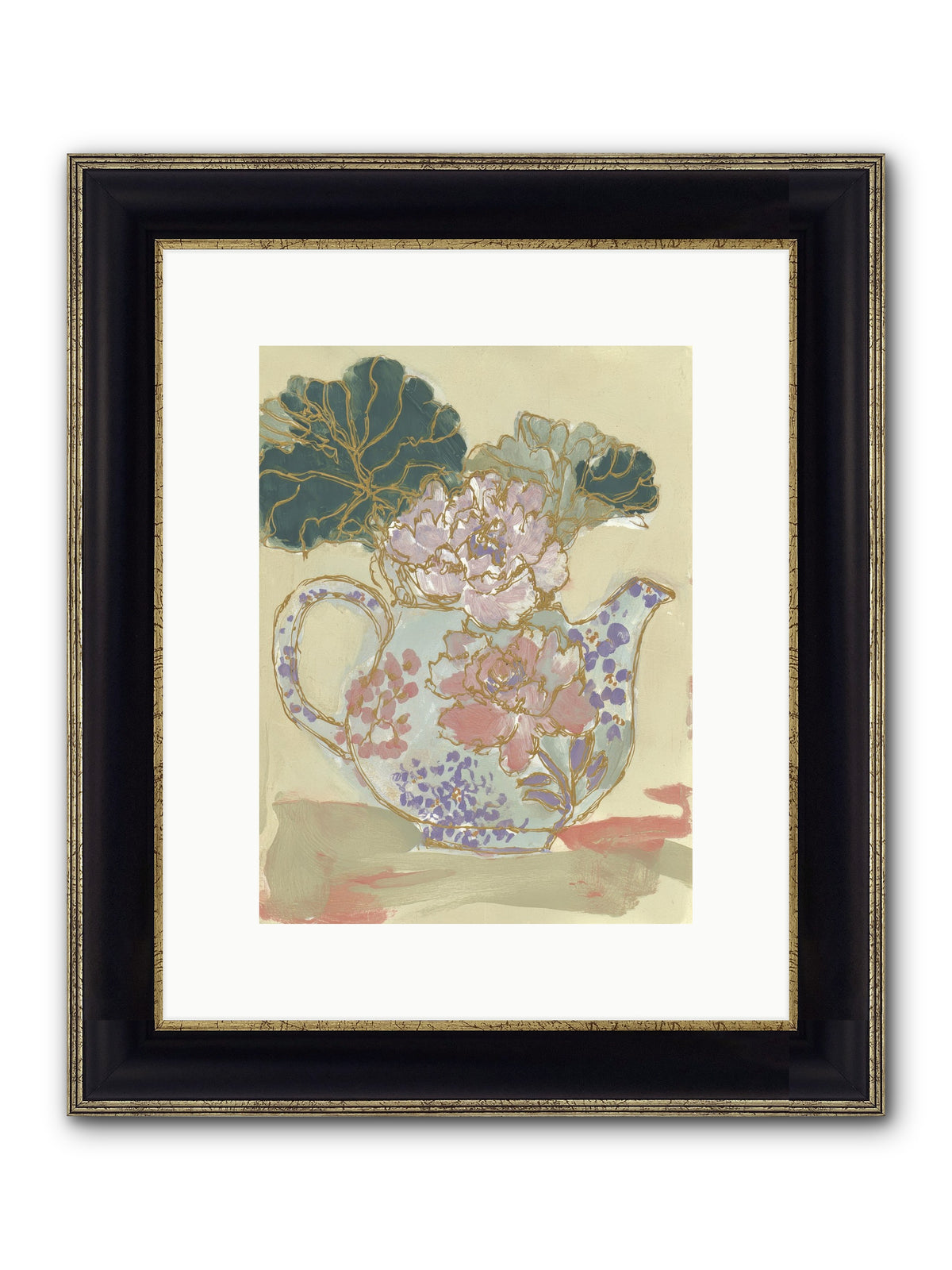Garden Interludes No.1 Framed Print - Black & Gold 9x12
