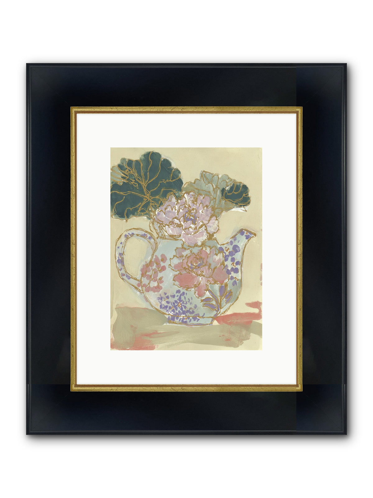 Garden Interludes No.1 Framed Print - Wide Black w/Gold 9x12