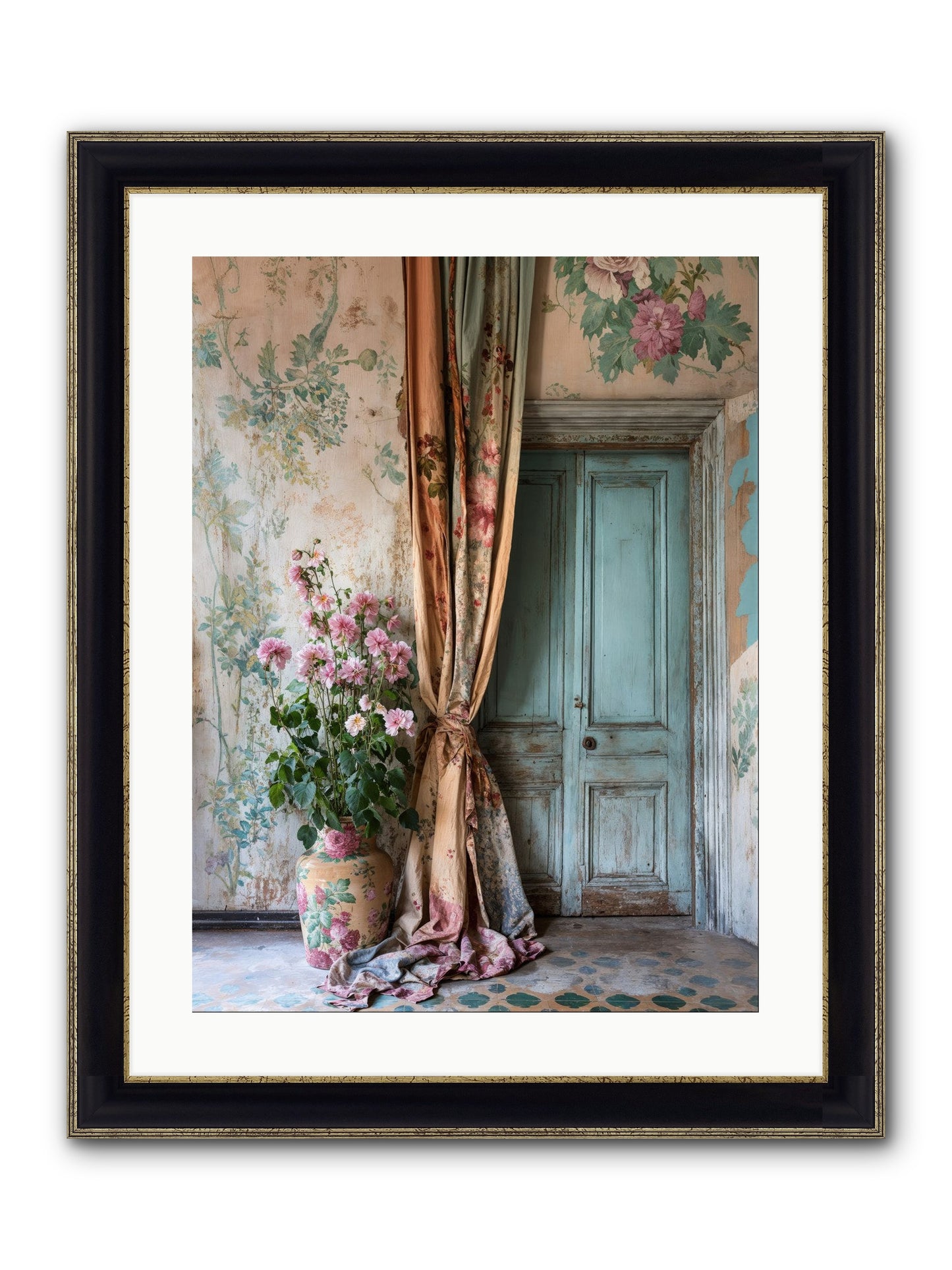 Garden Of Hidden Stars Framed Print - Black & Gold 18x24