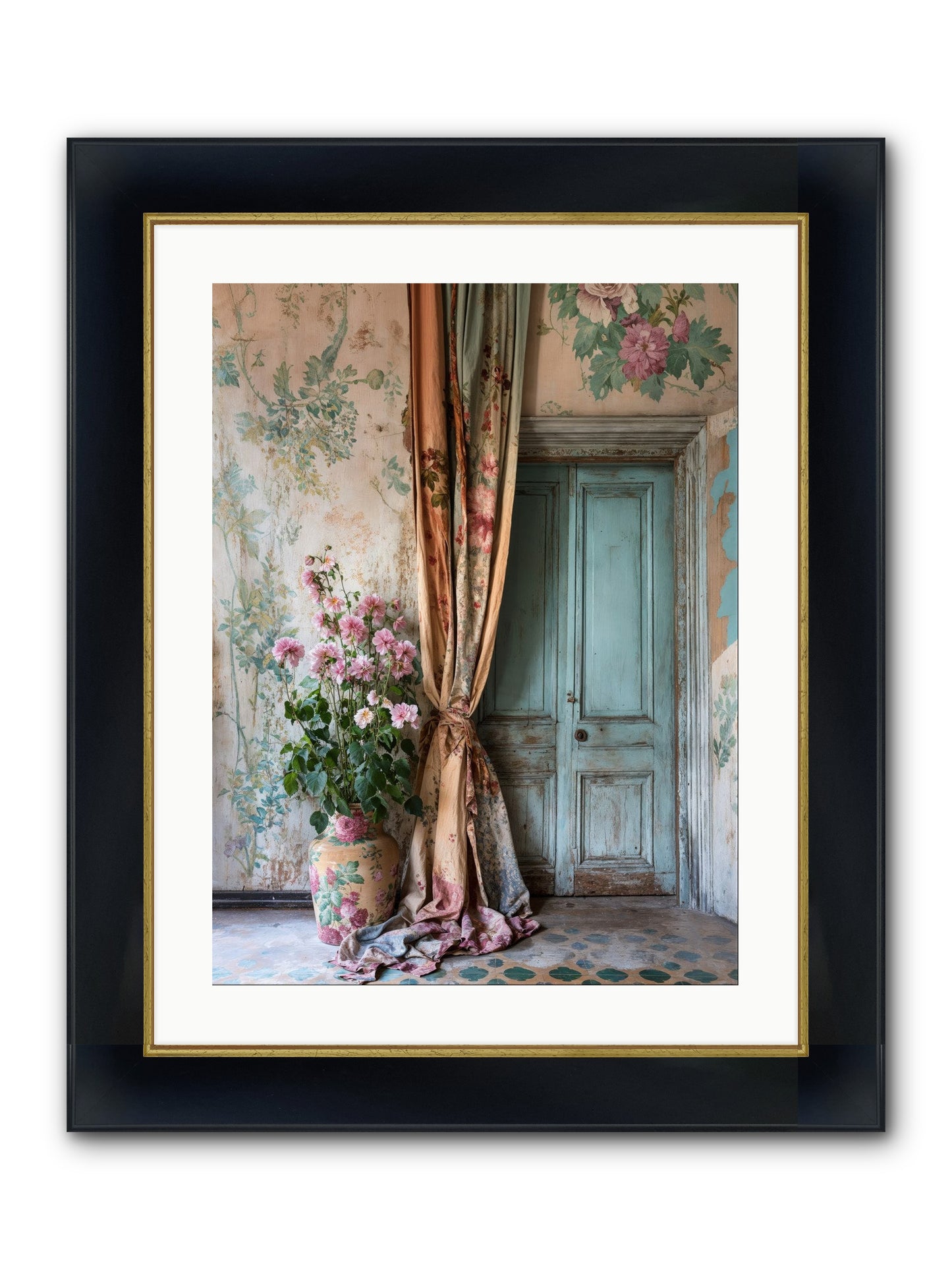 Garden Of Hidden Stars Framed Print - Wide Black w/Gold 18x24