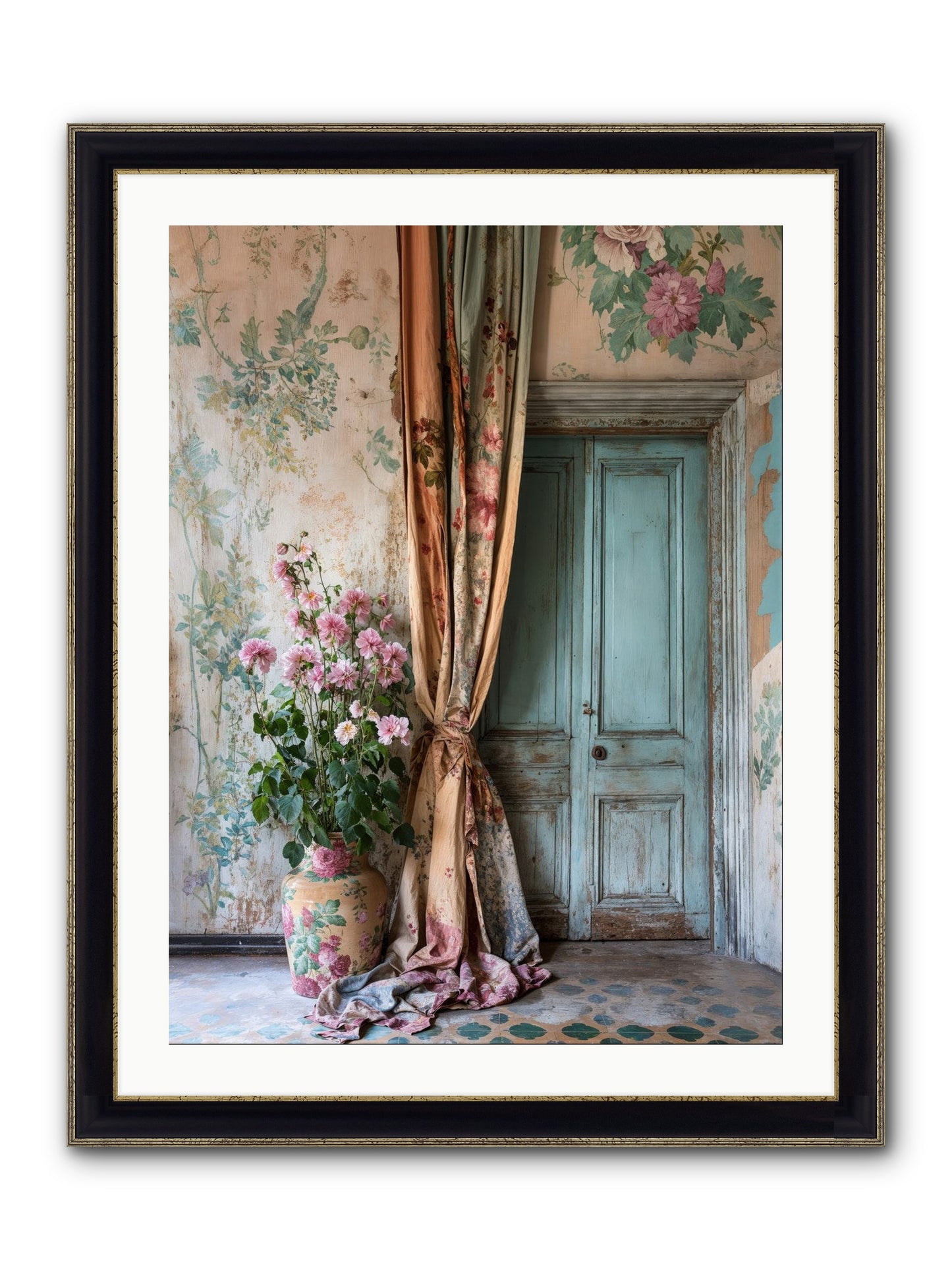 Garden Of Hidden Stars Framed Print - Black & Gold 24x32