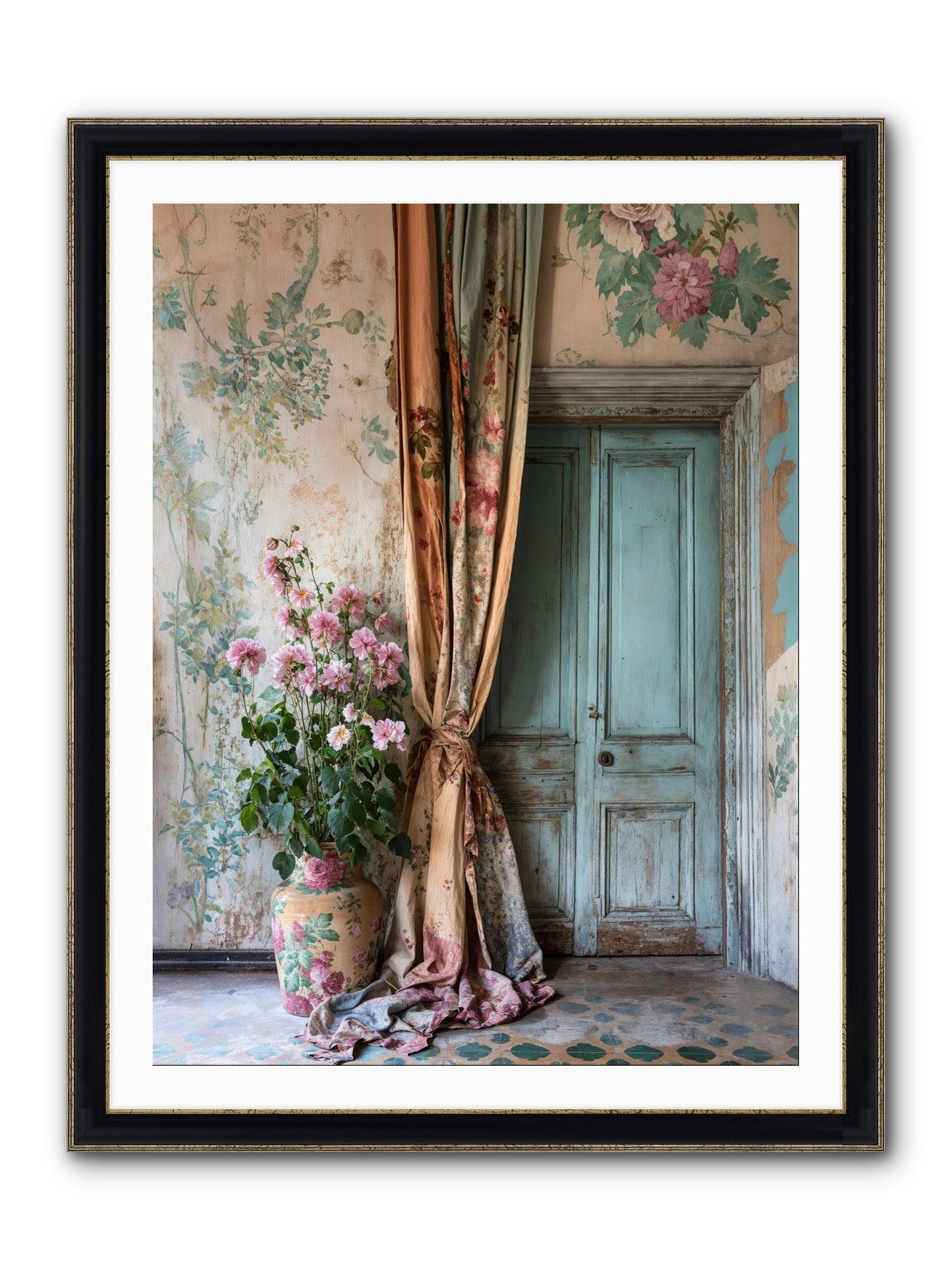 Garden Of Hidden Stars Framed Print - Black & Gold 30x40