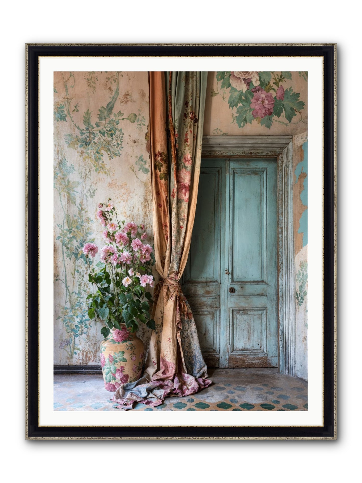 Garden Of Hidden Stars Framed Print - Black & Gold 36x48