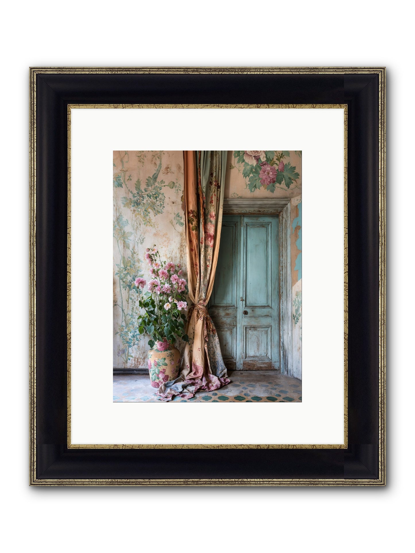 Garden Of Hidden Stars Framed Print - Black & Gold 9x12