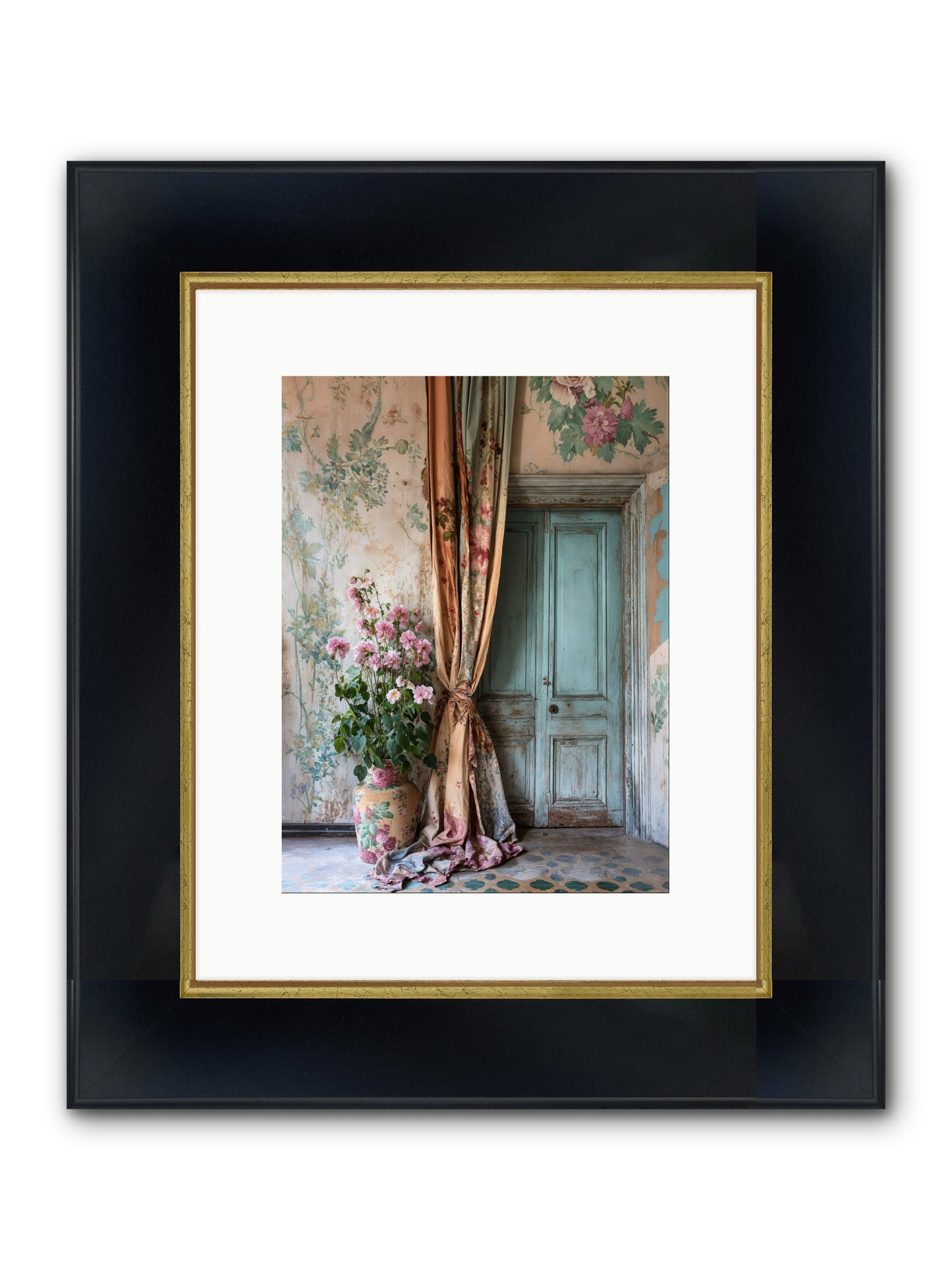 Garden Of Hidden Stars Framed Print - Wide Black w/Gold 9x12