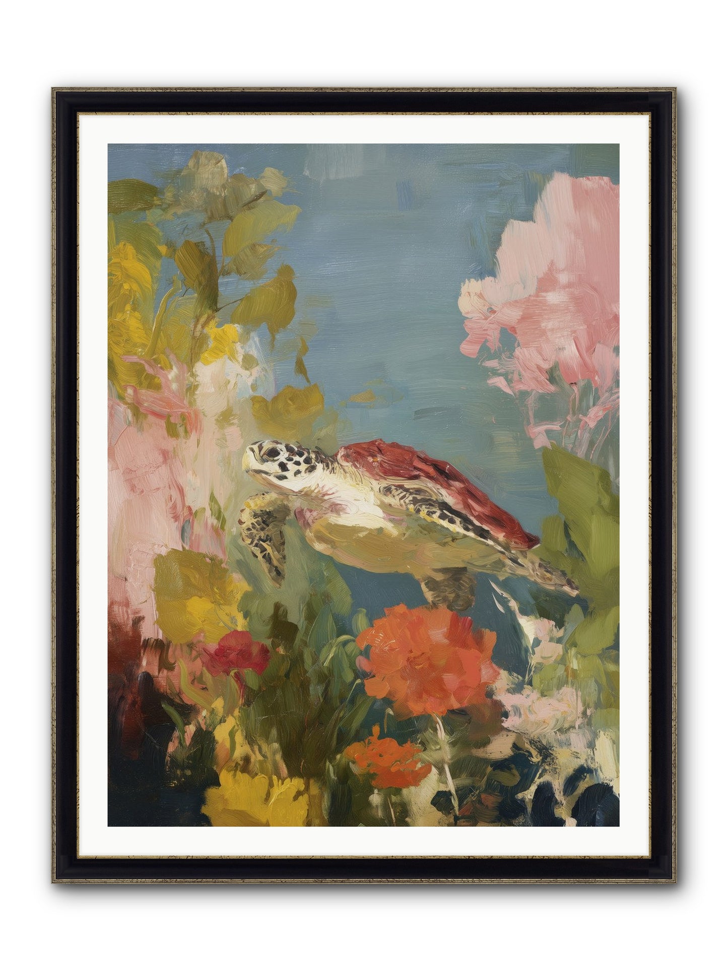 Garden Of Light Framed Print - Black & Gold 36x48
