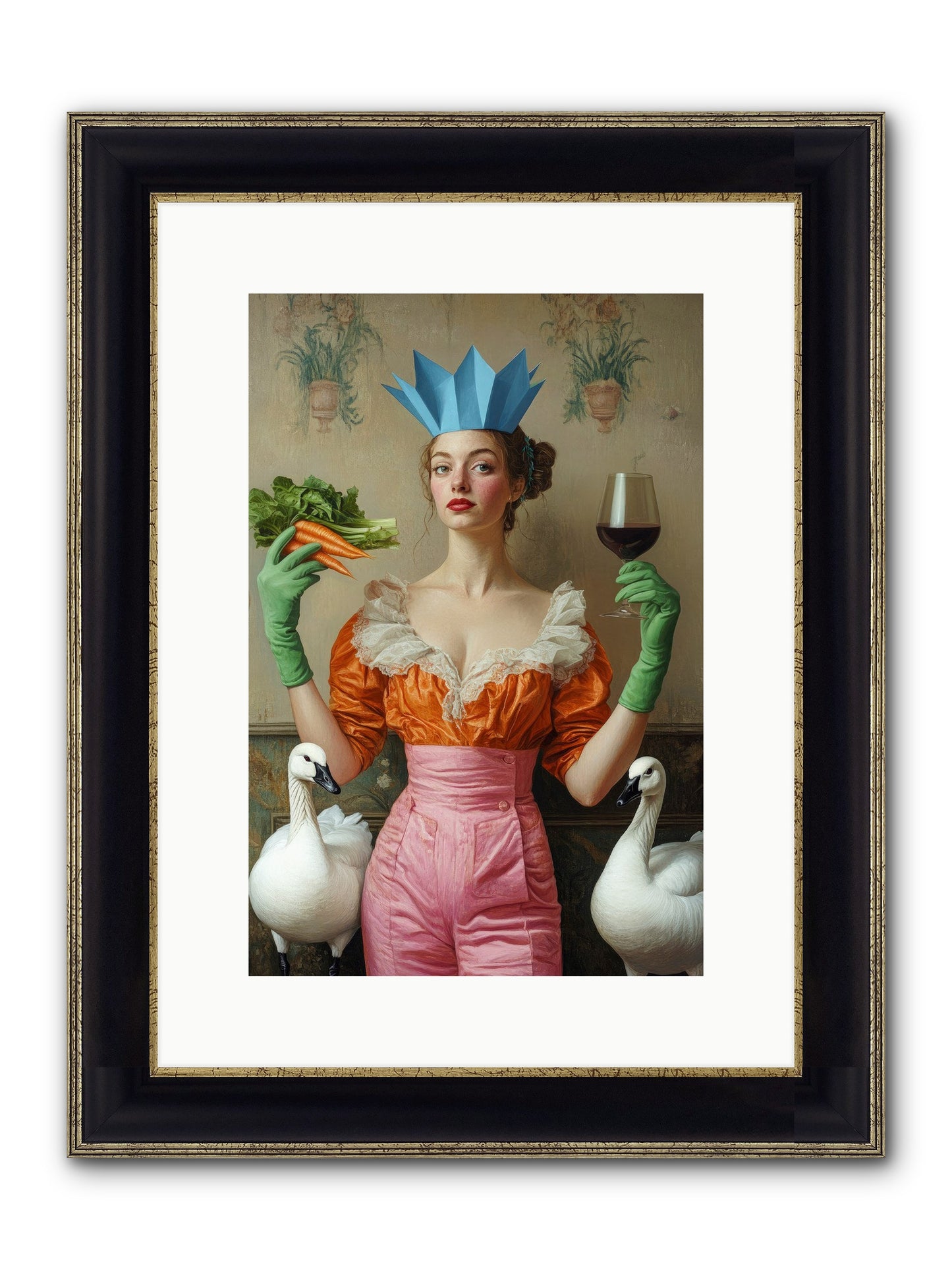 Garden Of Mad Delights Framed Print - Black & Gold 10x15