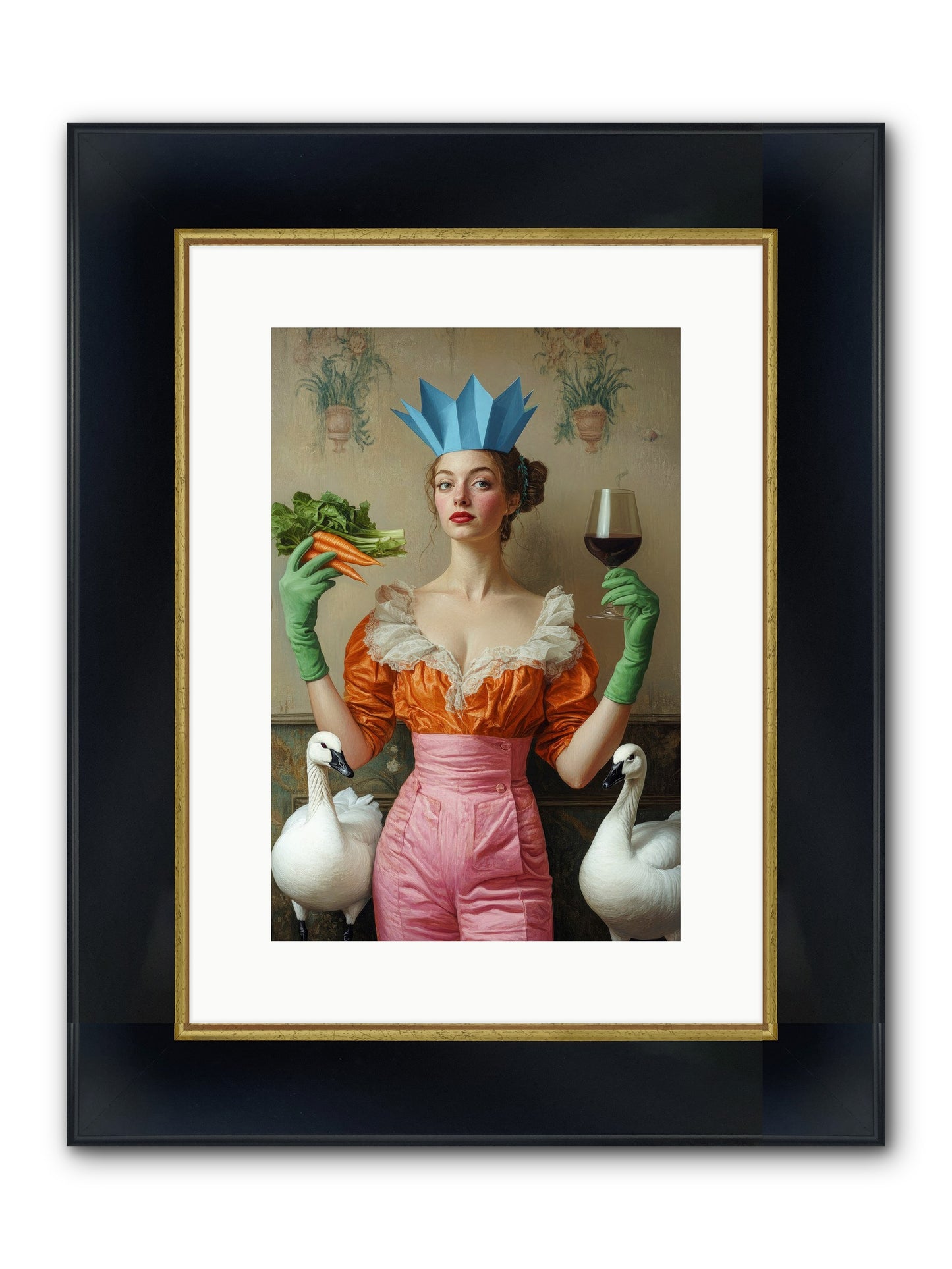 Garden Of Mad Delights Framed Print - Wide Black w/Gold 10x15