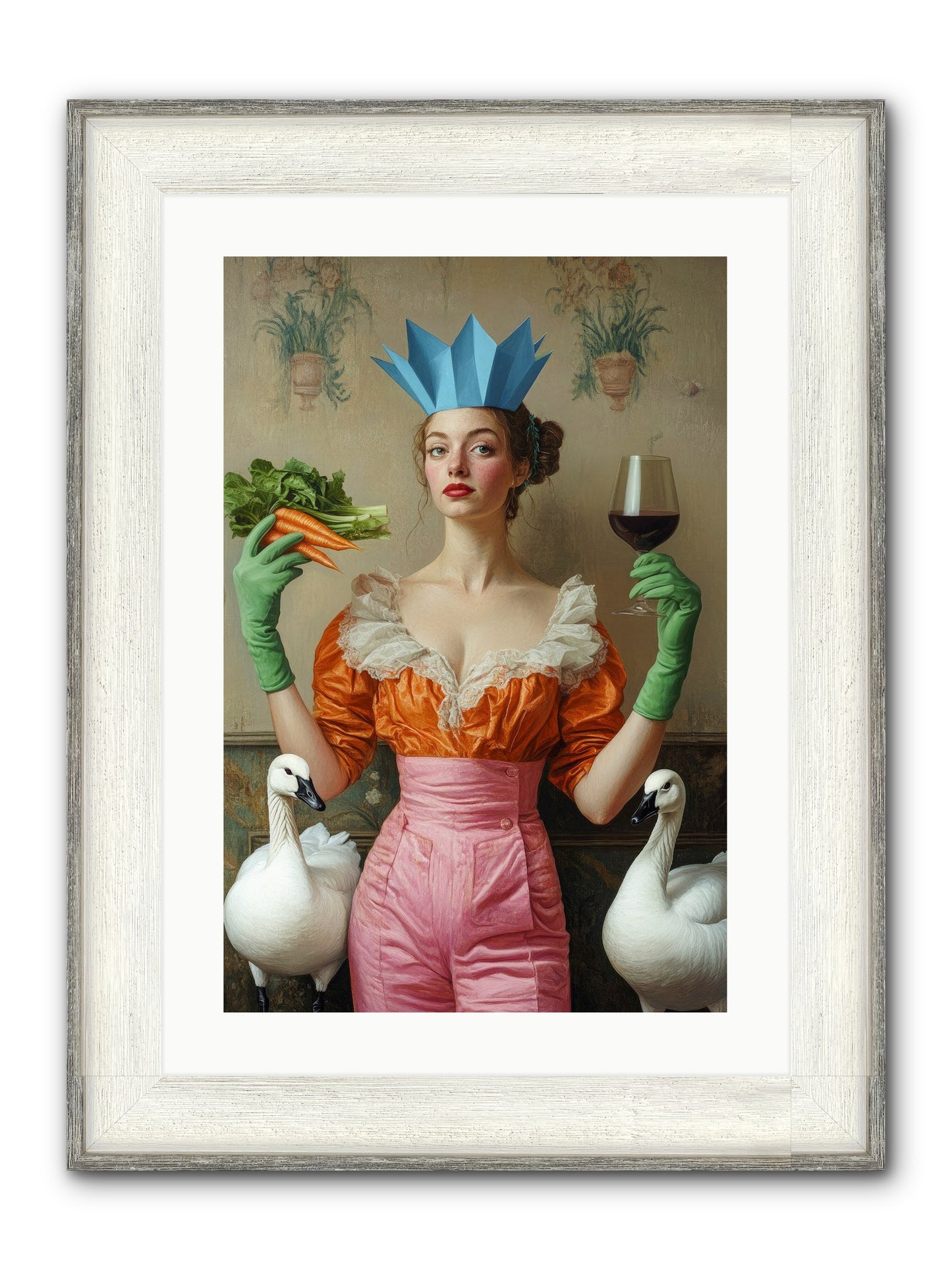 Garden Of Mad Delights Framed Print - Driftwood White 16x24