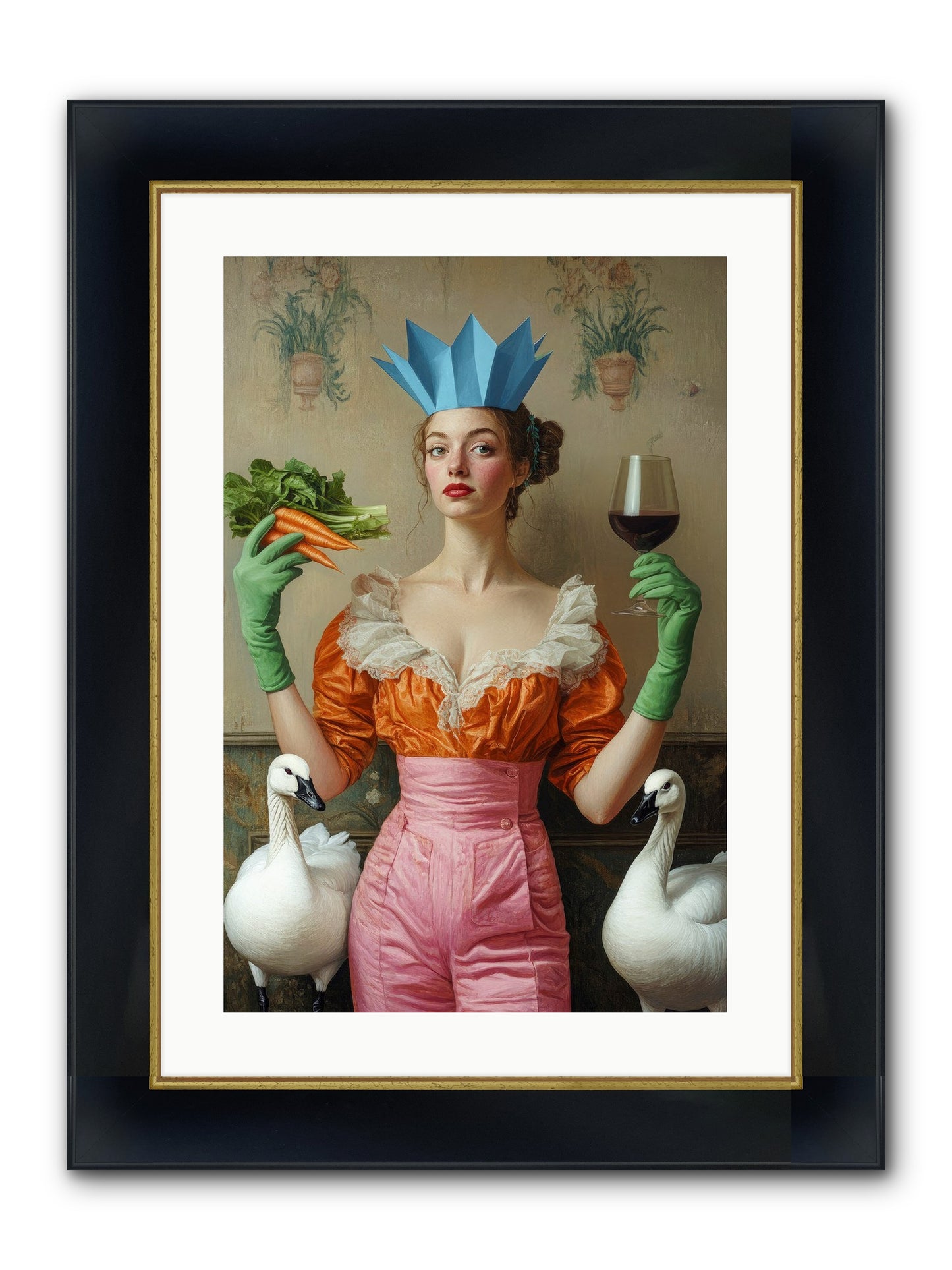 Garden Of Mad Delights Framed Print - Wide Black w/Gold 16x24