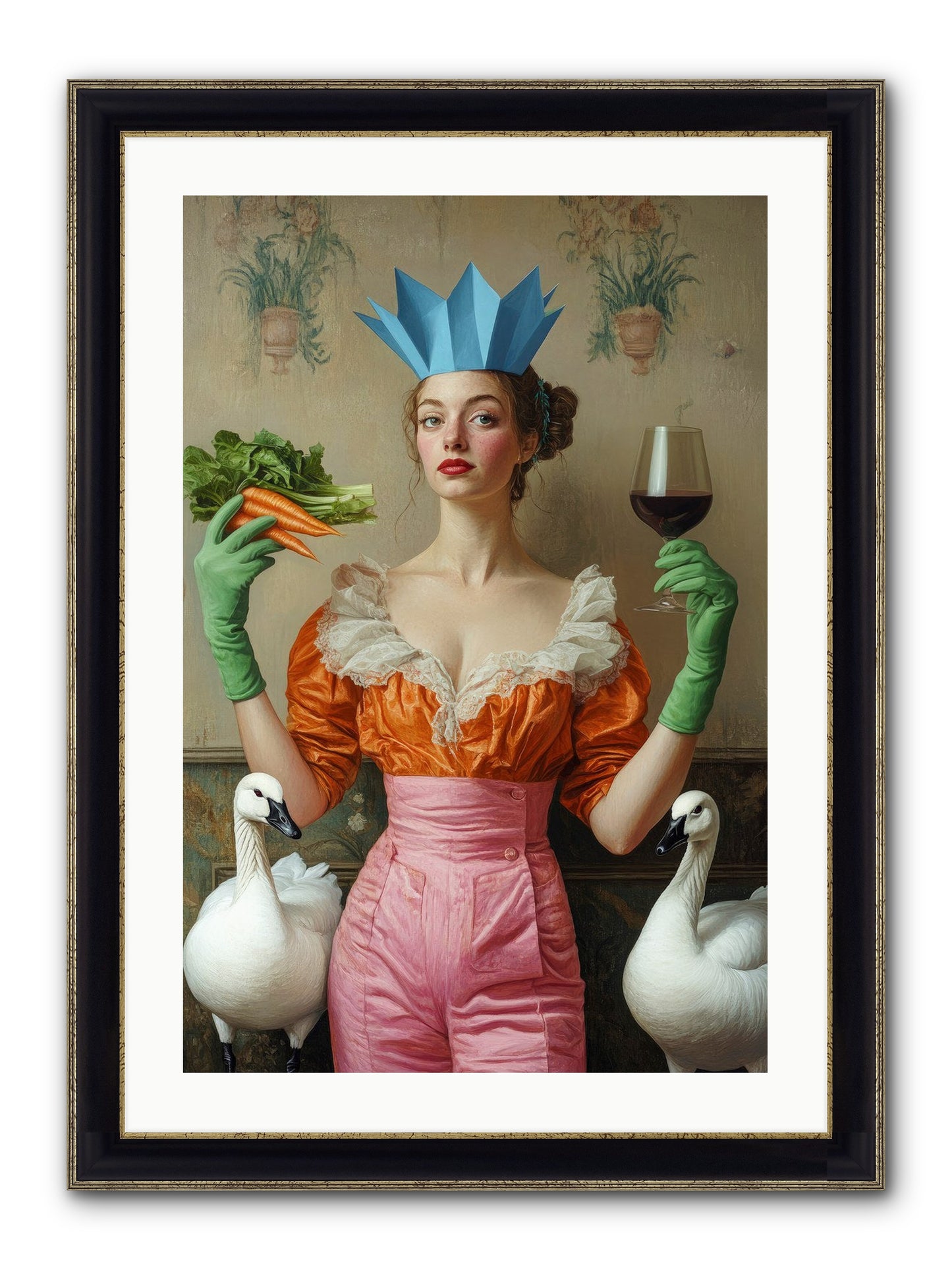 Garden Of Mad Delights Framed Print - Black & Gold 20x30