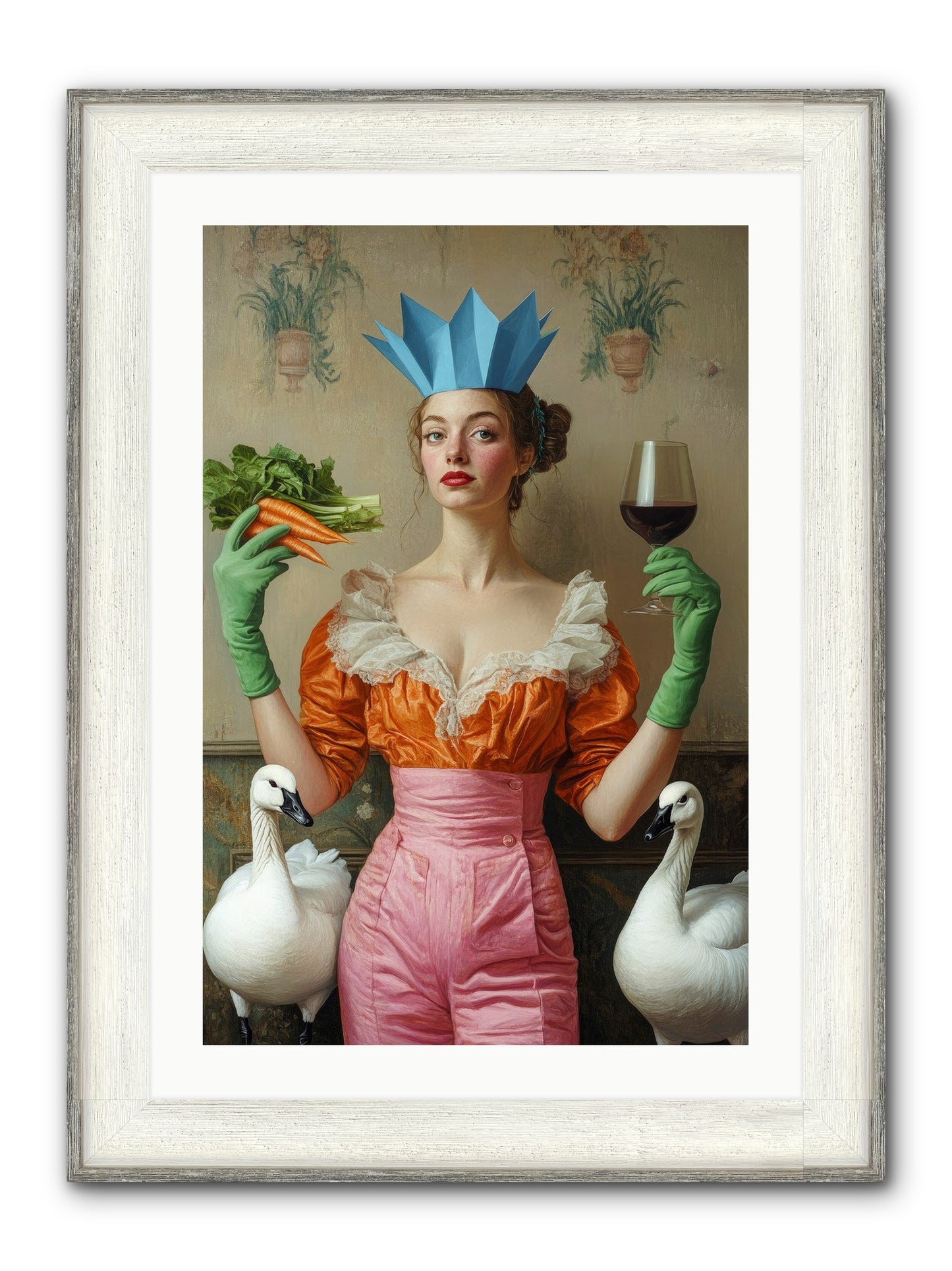 Garden Of Mad Delights Framed Print - Driftwood White 20x30