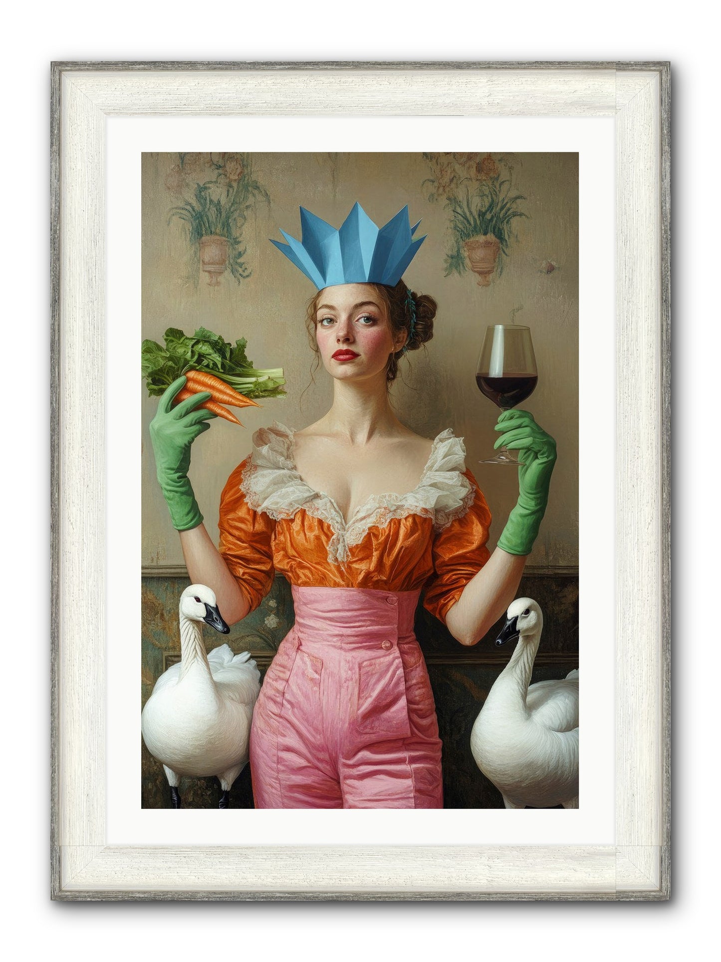 Garden Of Mad Delights Framed Print - Driftwood White 24x36