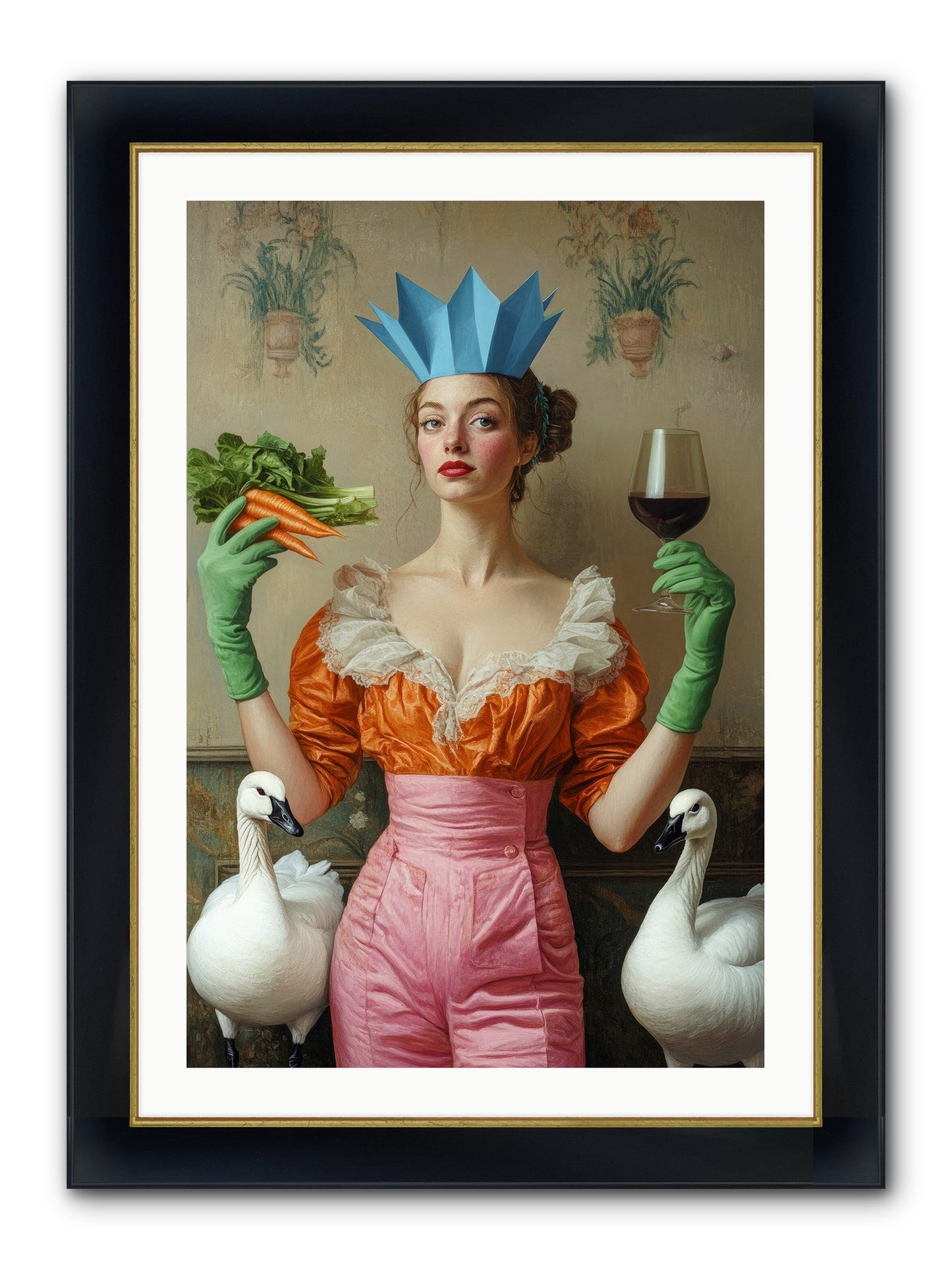 Garden Of Mad Delights Framed Print - Wide Black w/Gold 24x36