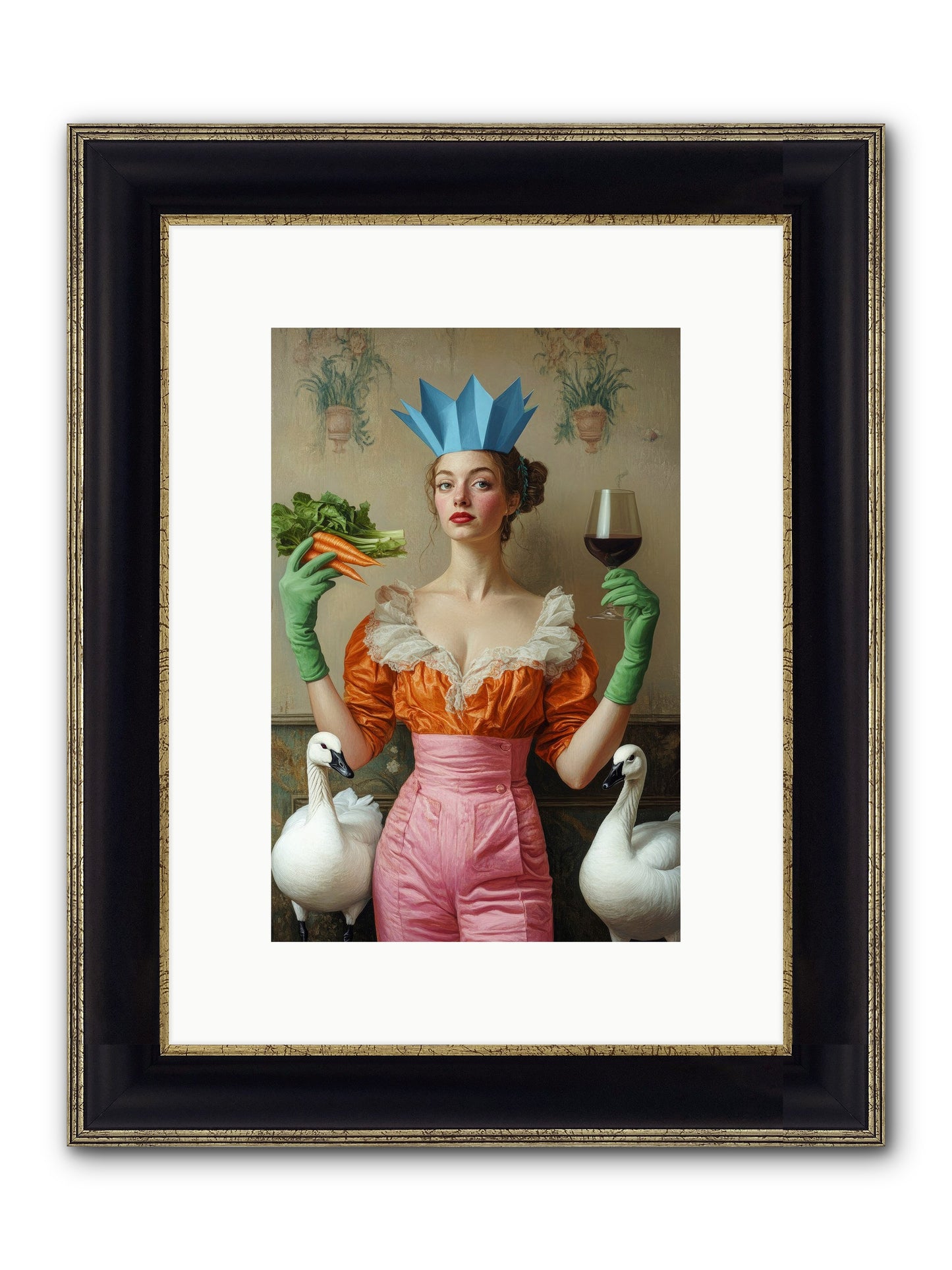 Garden Of Mad Delights Framed Print - Black & Gold 8x12