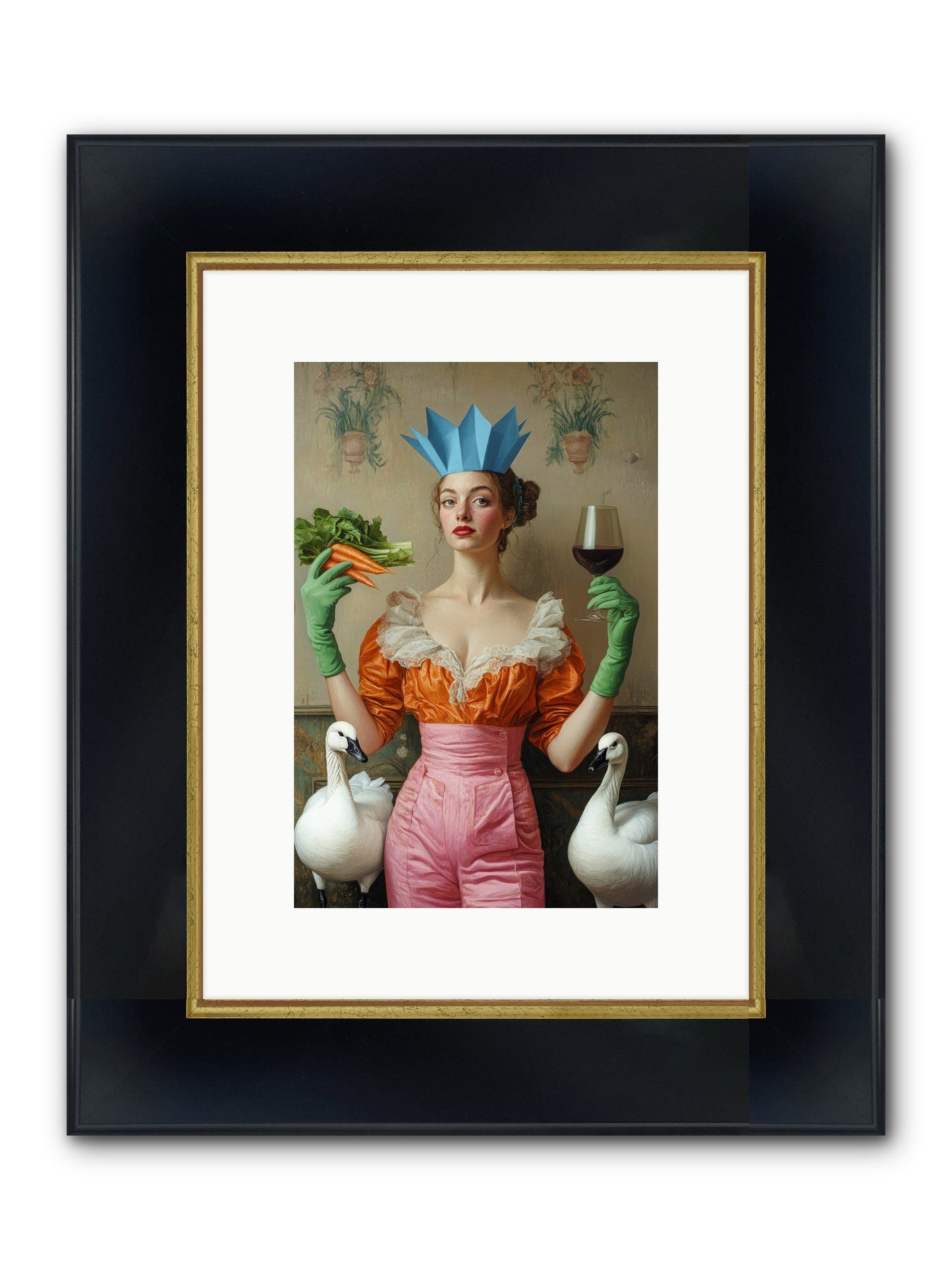Garden Of Mad Delights Framed Print - Wide Black w/Gold 8x12