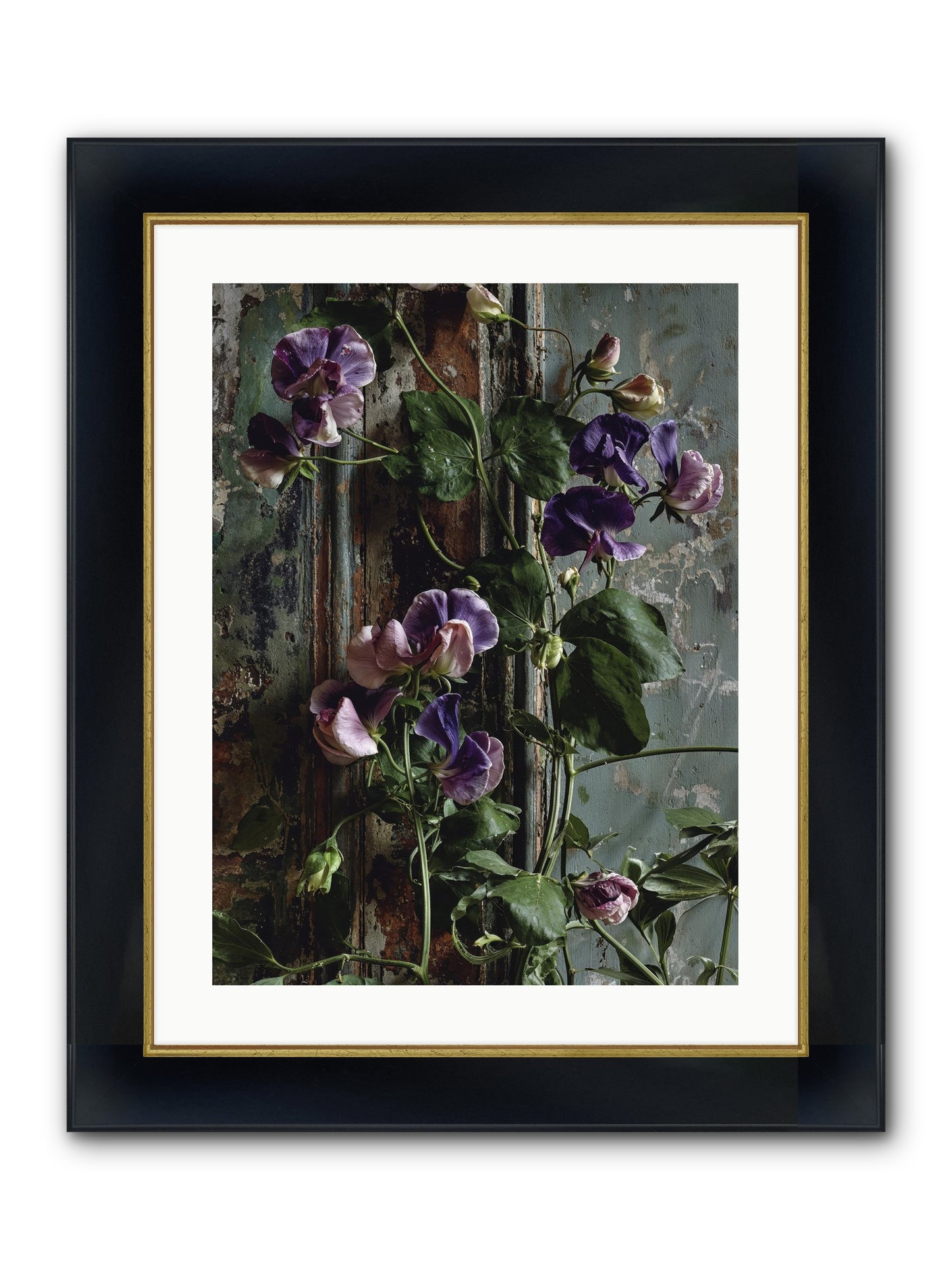 Garden Orphans Framed Print - Wide Black w/Gold 18x24