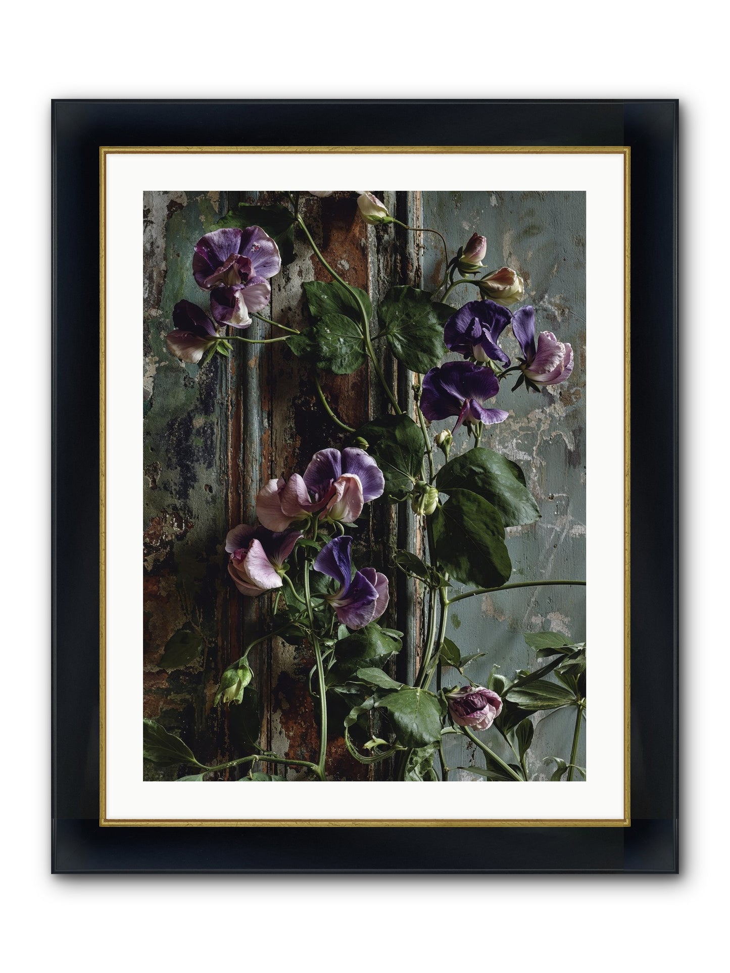 Garden Orphans Framed Print - Wide Black w/Gold 24x32