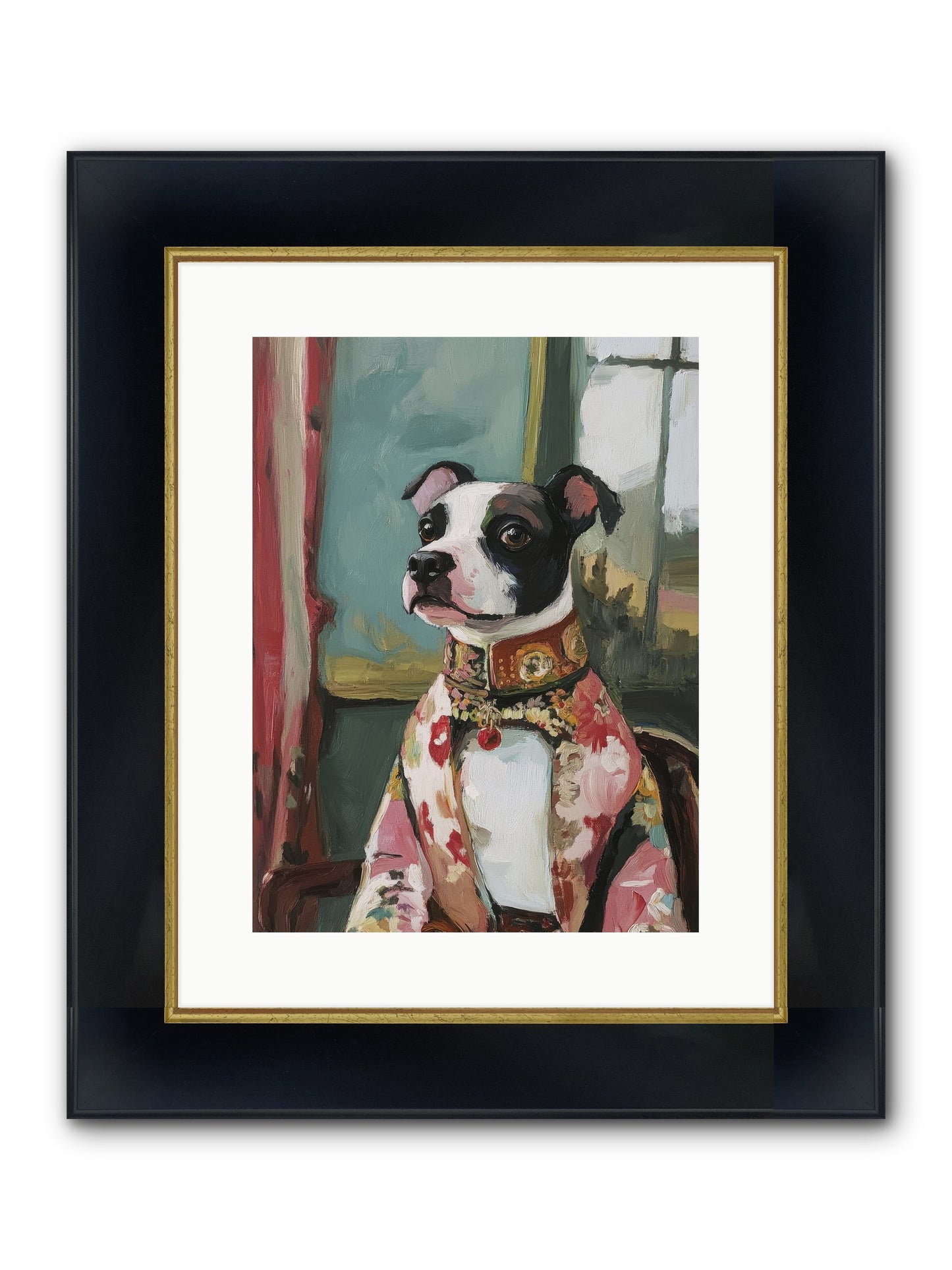 Garden Party Finery Framed Print - Wide Black w/Gold 12x16