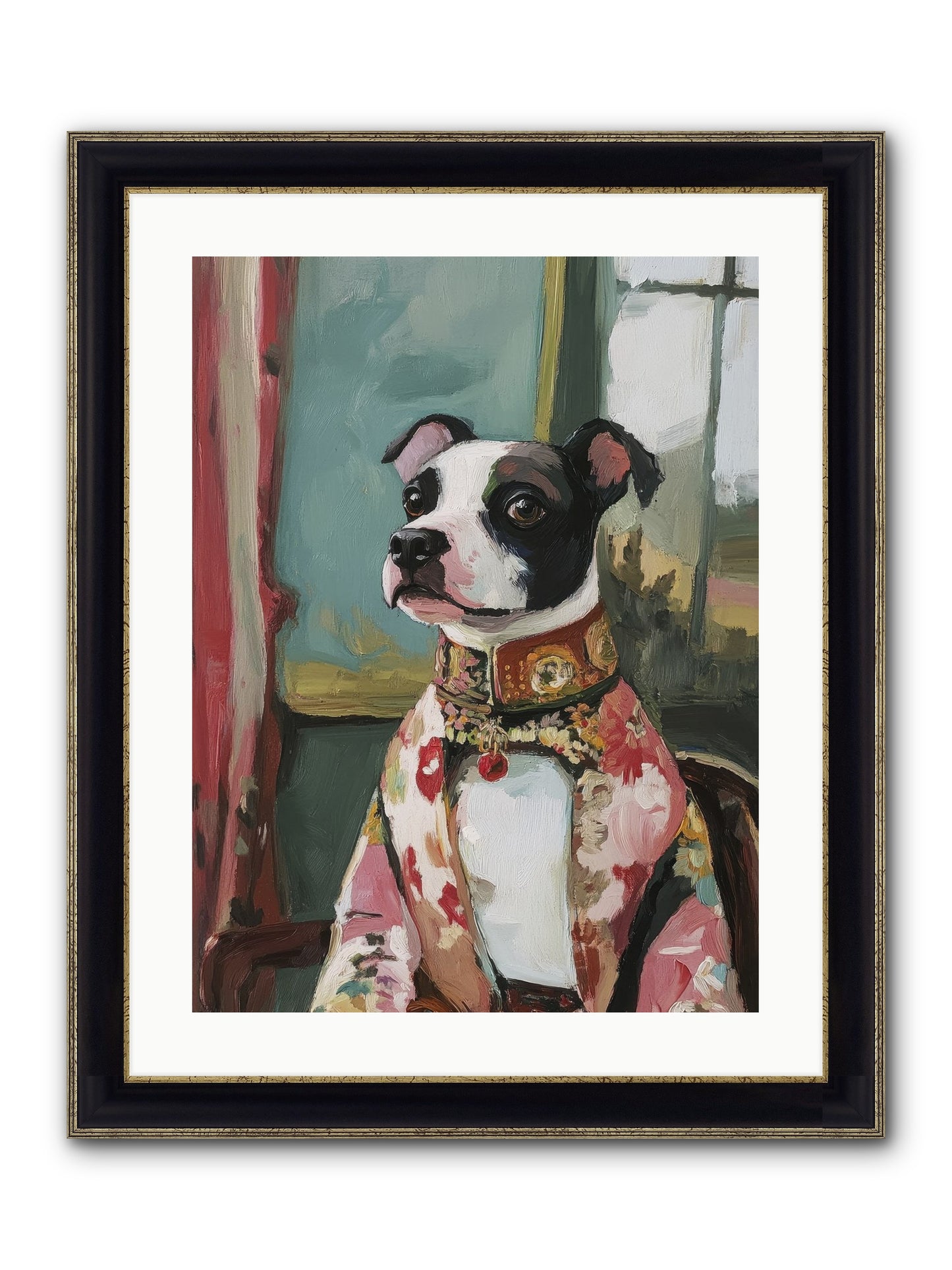 Garden Party Finery Framed Print - Black & Gold 18x24