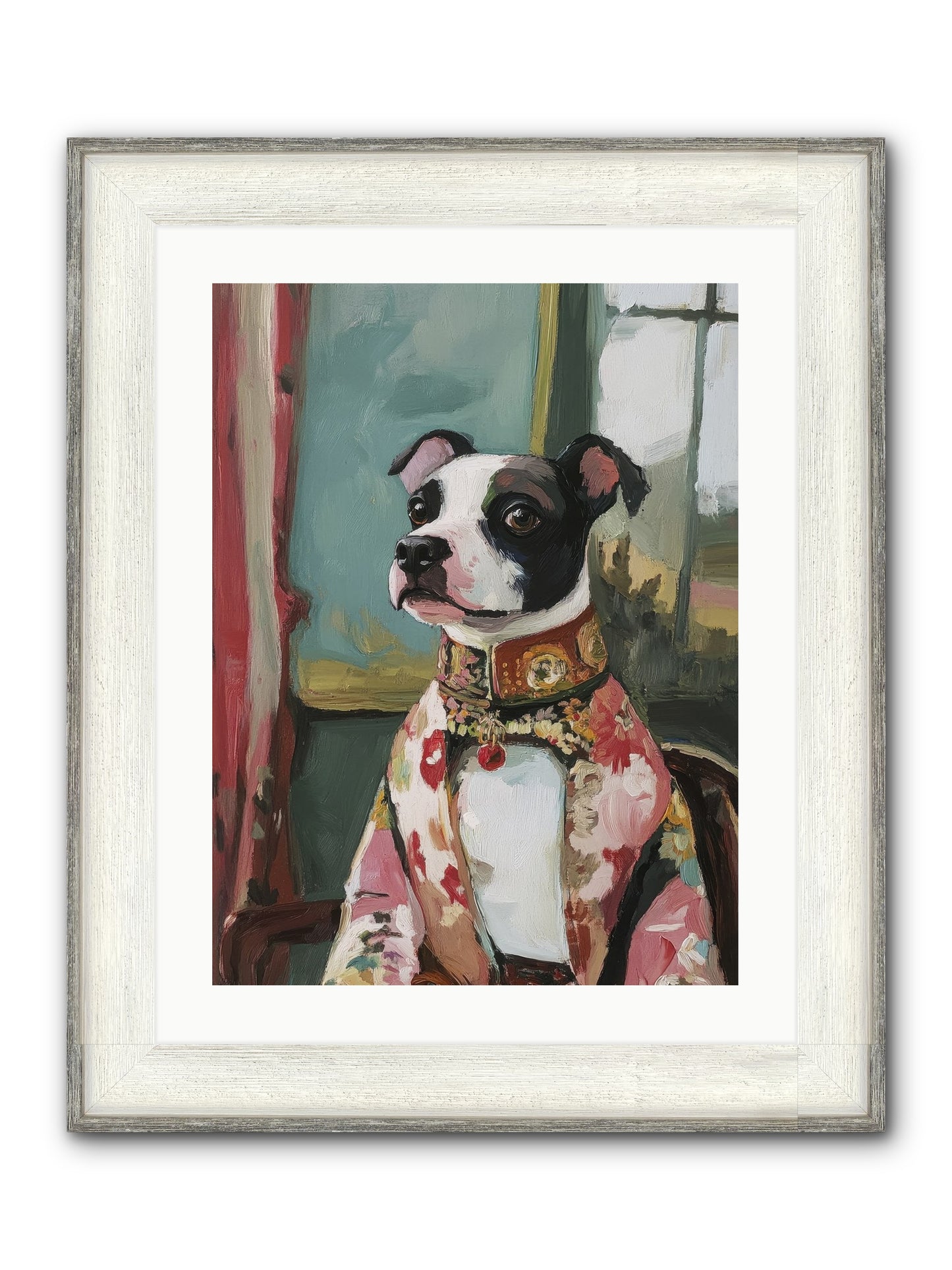 Garden Party Finery Framed Print - Driftwood White 18x24