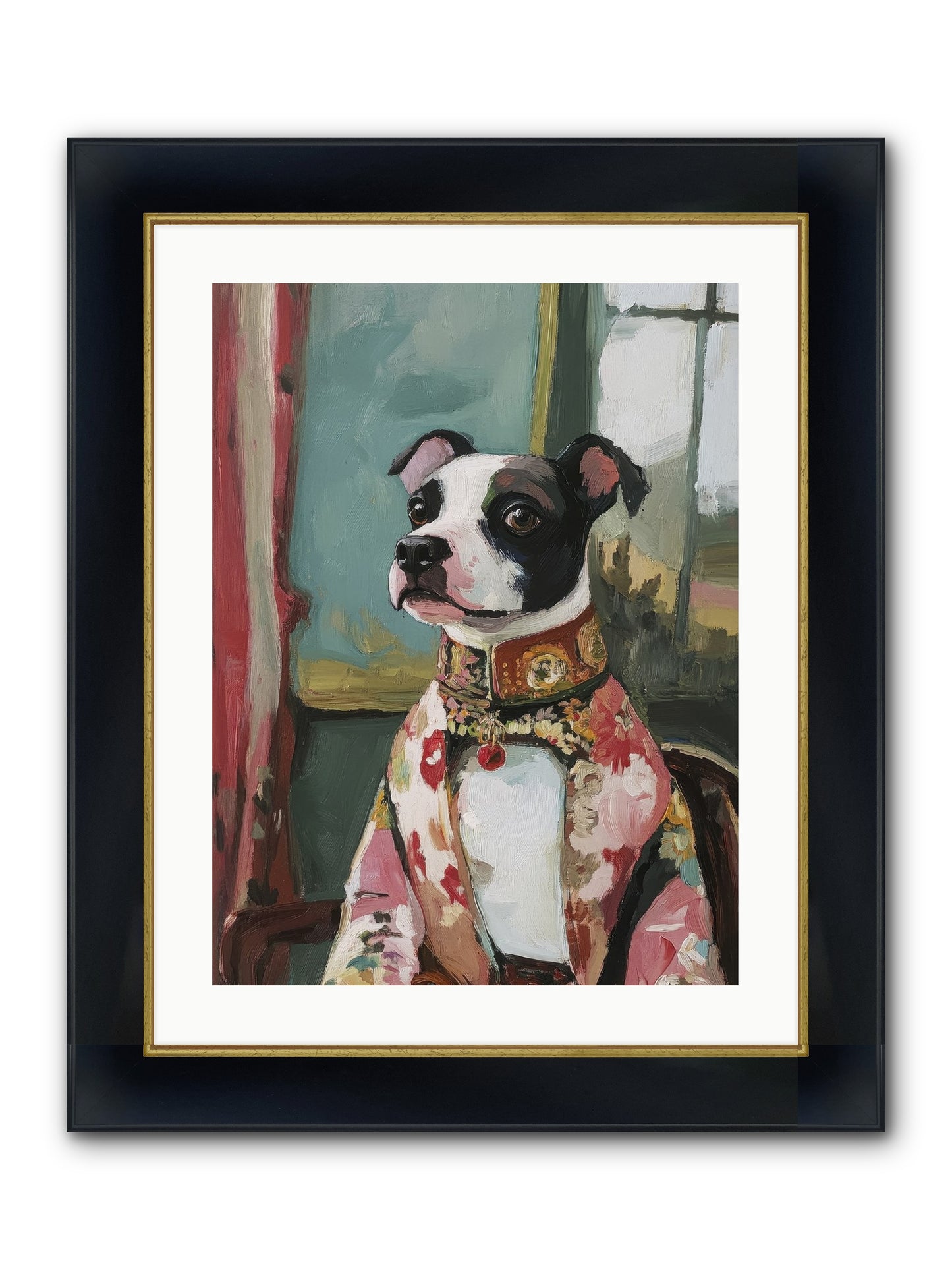 Garden Party Finery Framed Print - Wide Black w/Gold 18x24