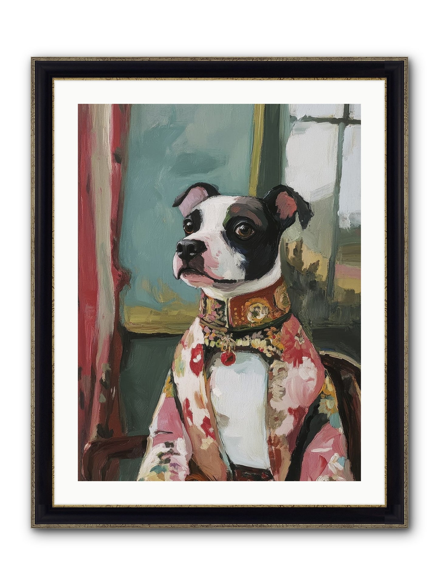 Garden Party Finery Framed Print - Black & Gold 24x32