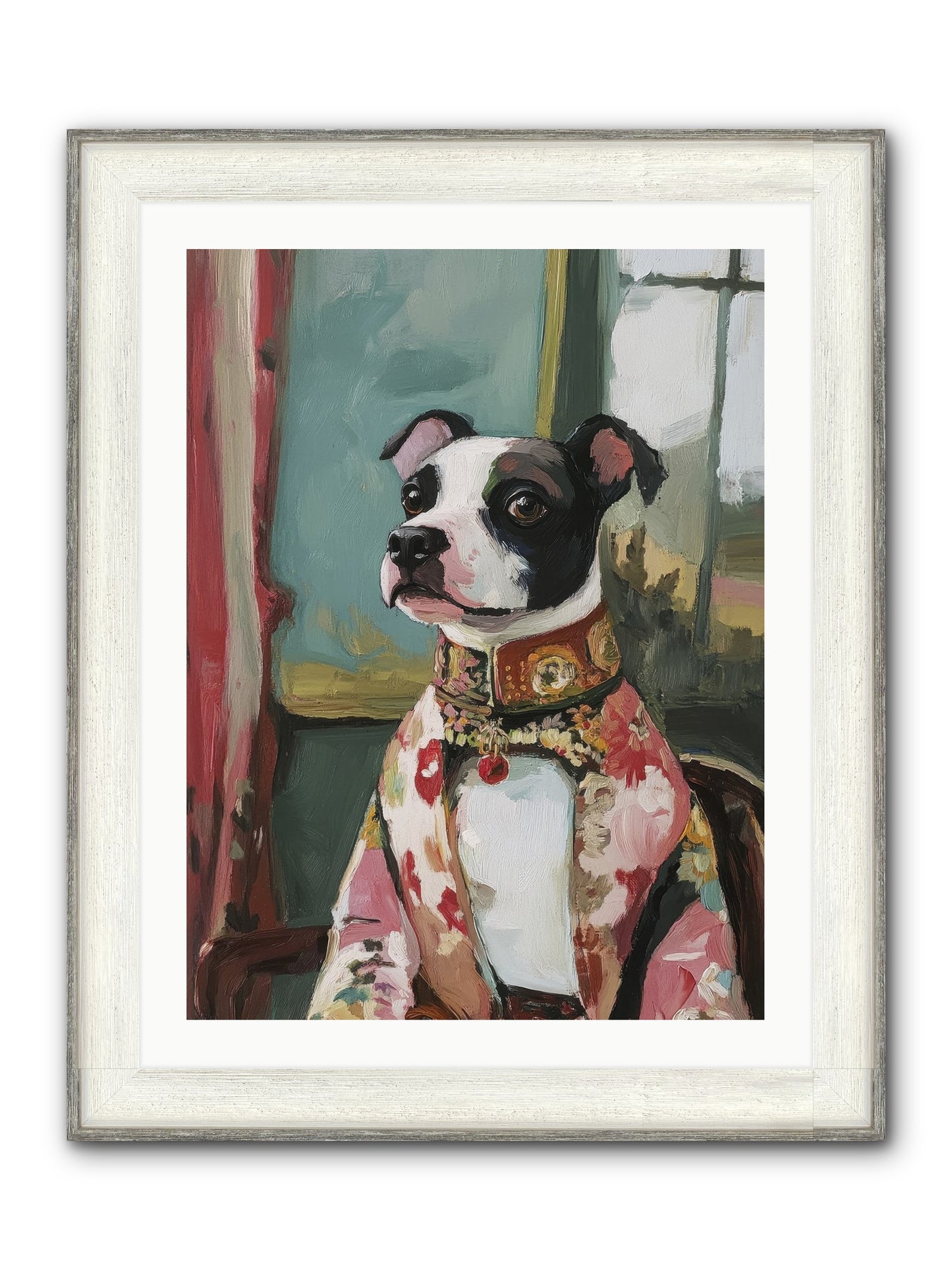 Garden Party Finery Framed Print - Driftwood White 24x32