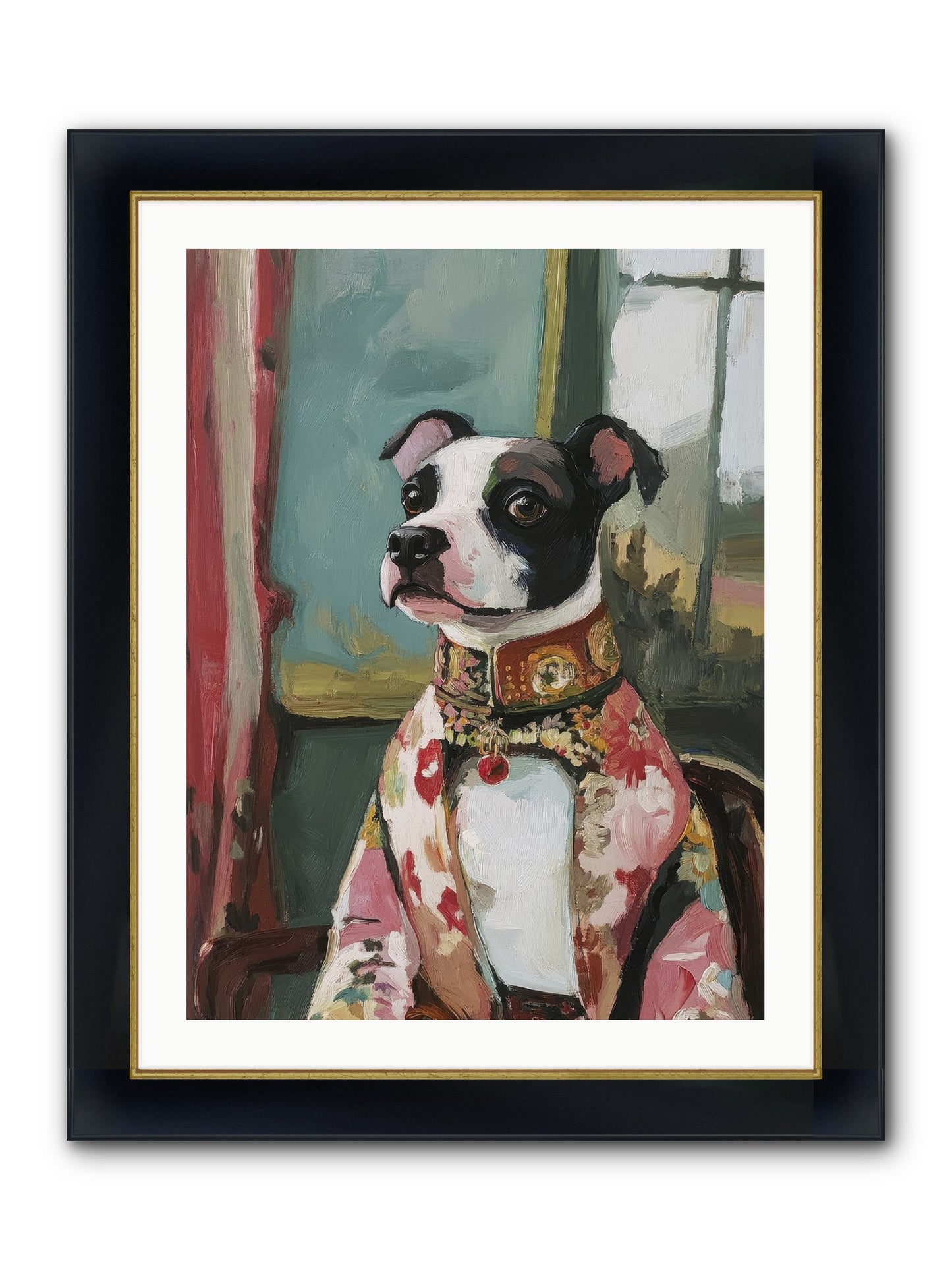 Garden Party Finery Framed Print - Wide Black w/Gold 24x32