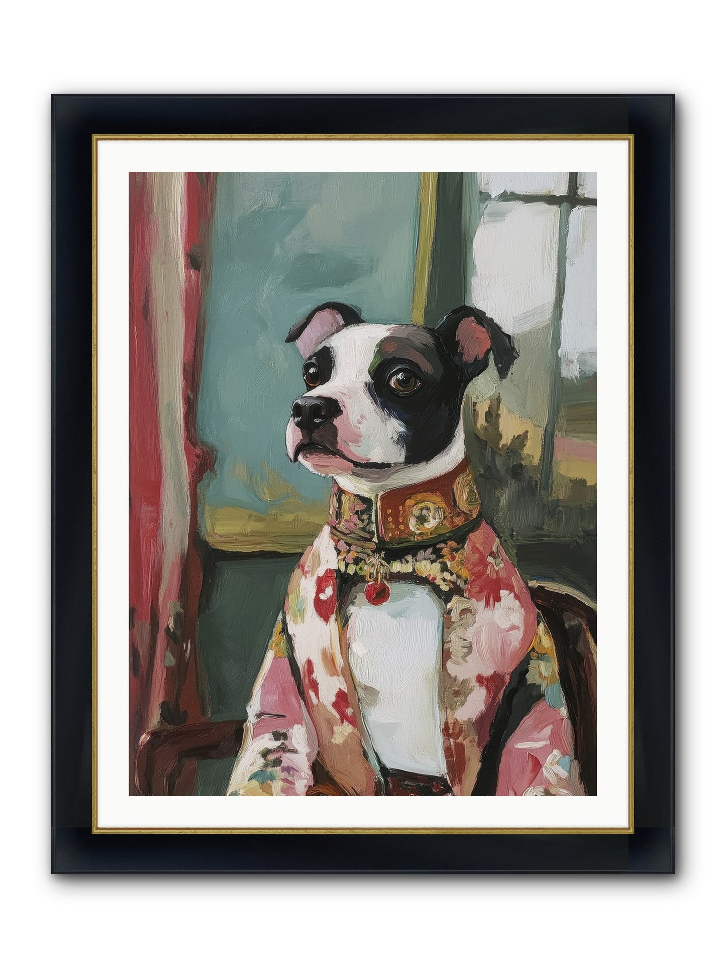Garden Party Finery Framed Print - Wide Black w/Gold 30x40