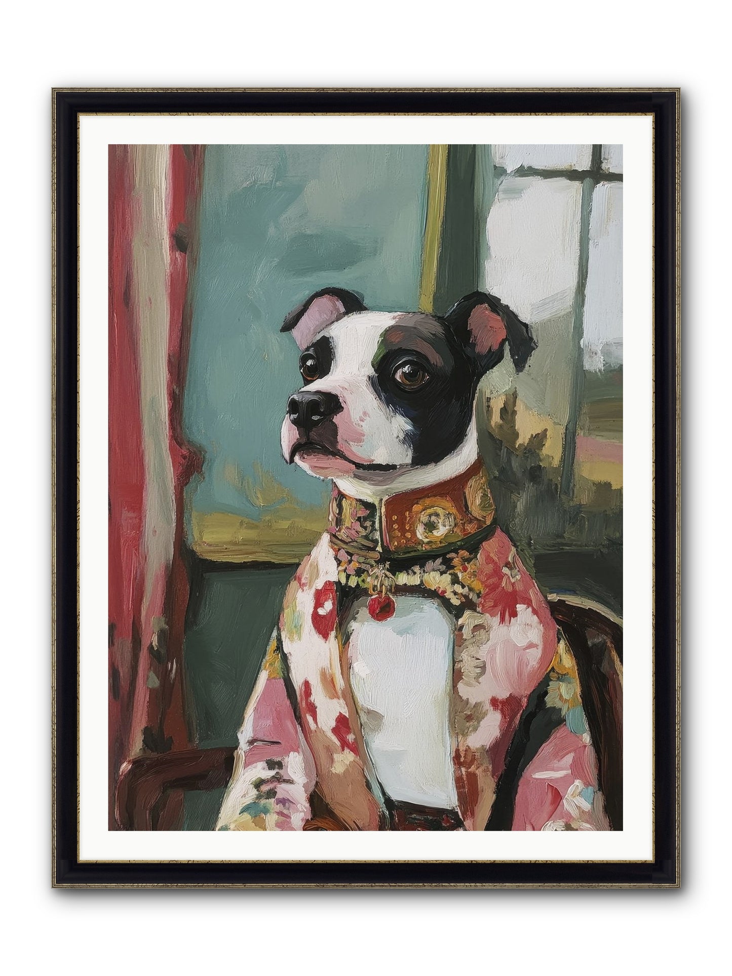 Garden Party Finery Framed Print - Black & Gold 36x48