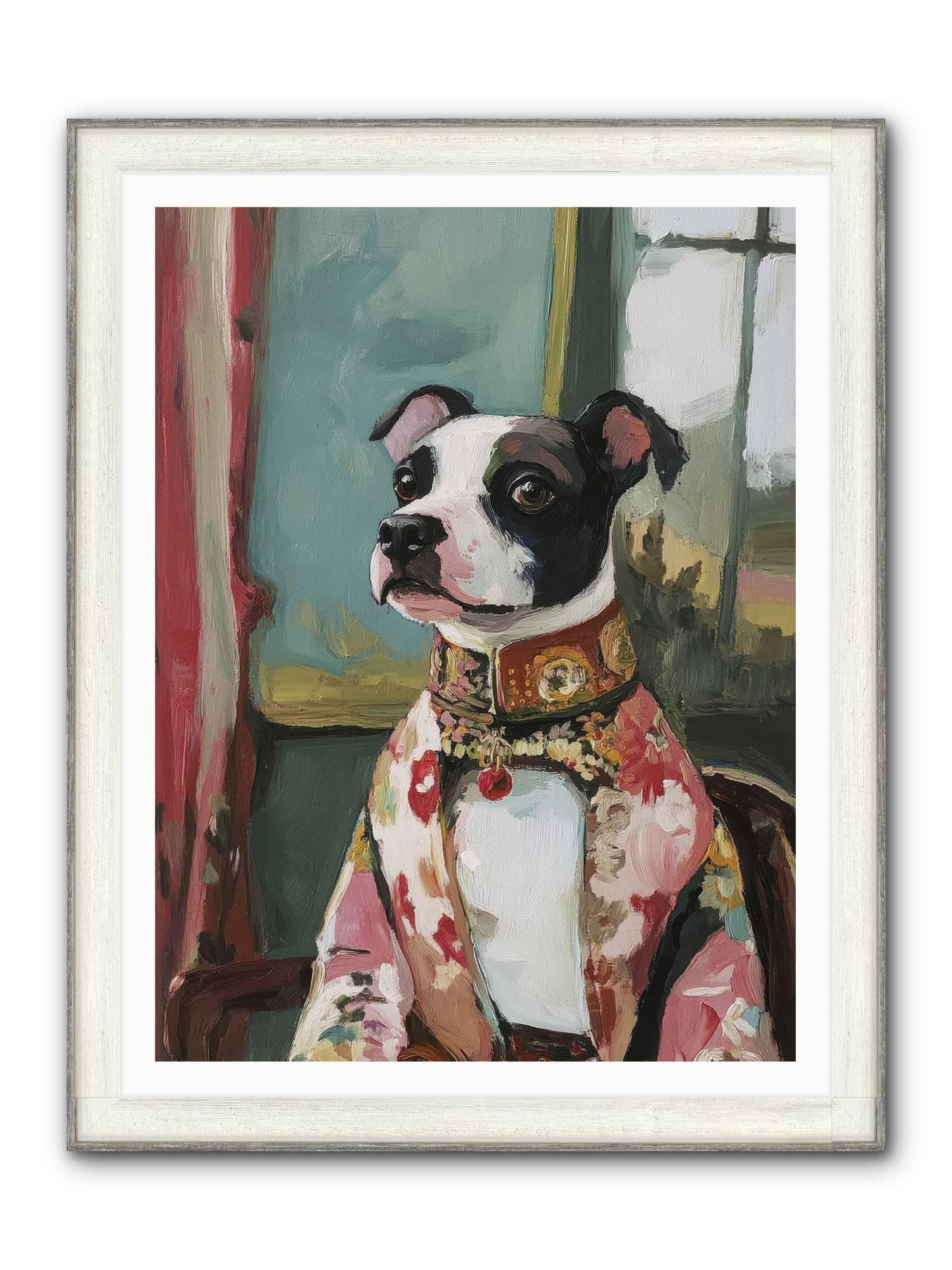 Garden Party Finery Framed Print - Driftwood White 36x48