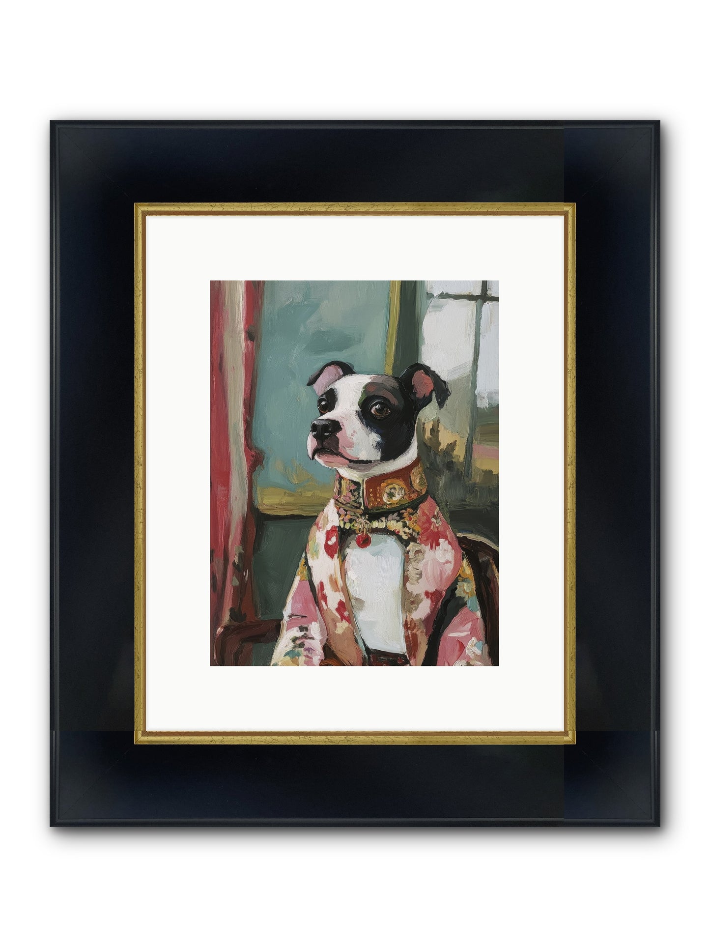 Garden Party Finery Framed Print - Wide Black w/Gold 9x12