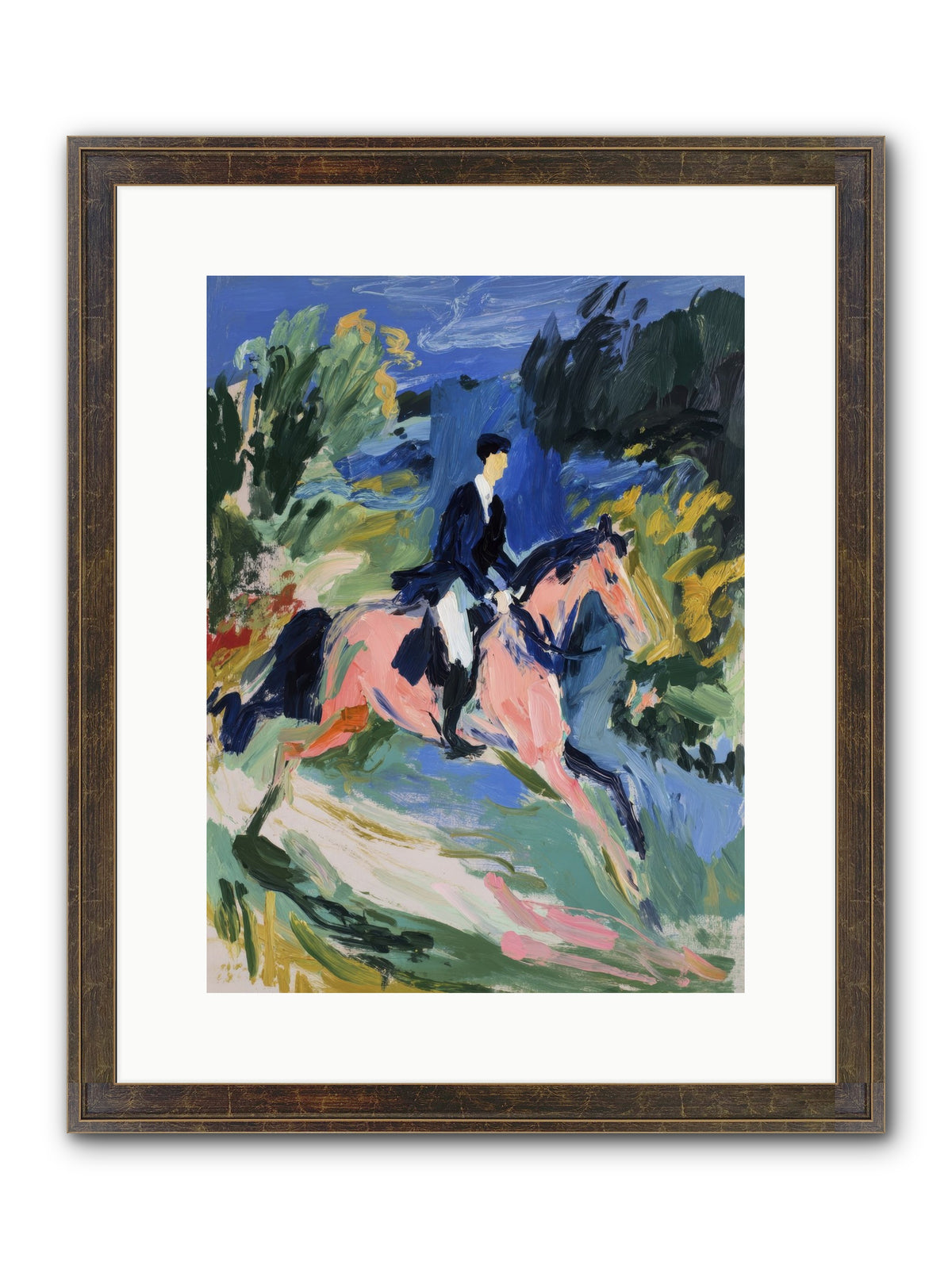 Garden Path Gallop Framed Print - Slimwoods Black/Gold 12x16