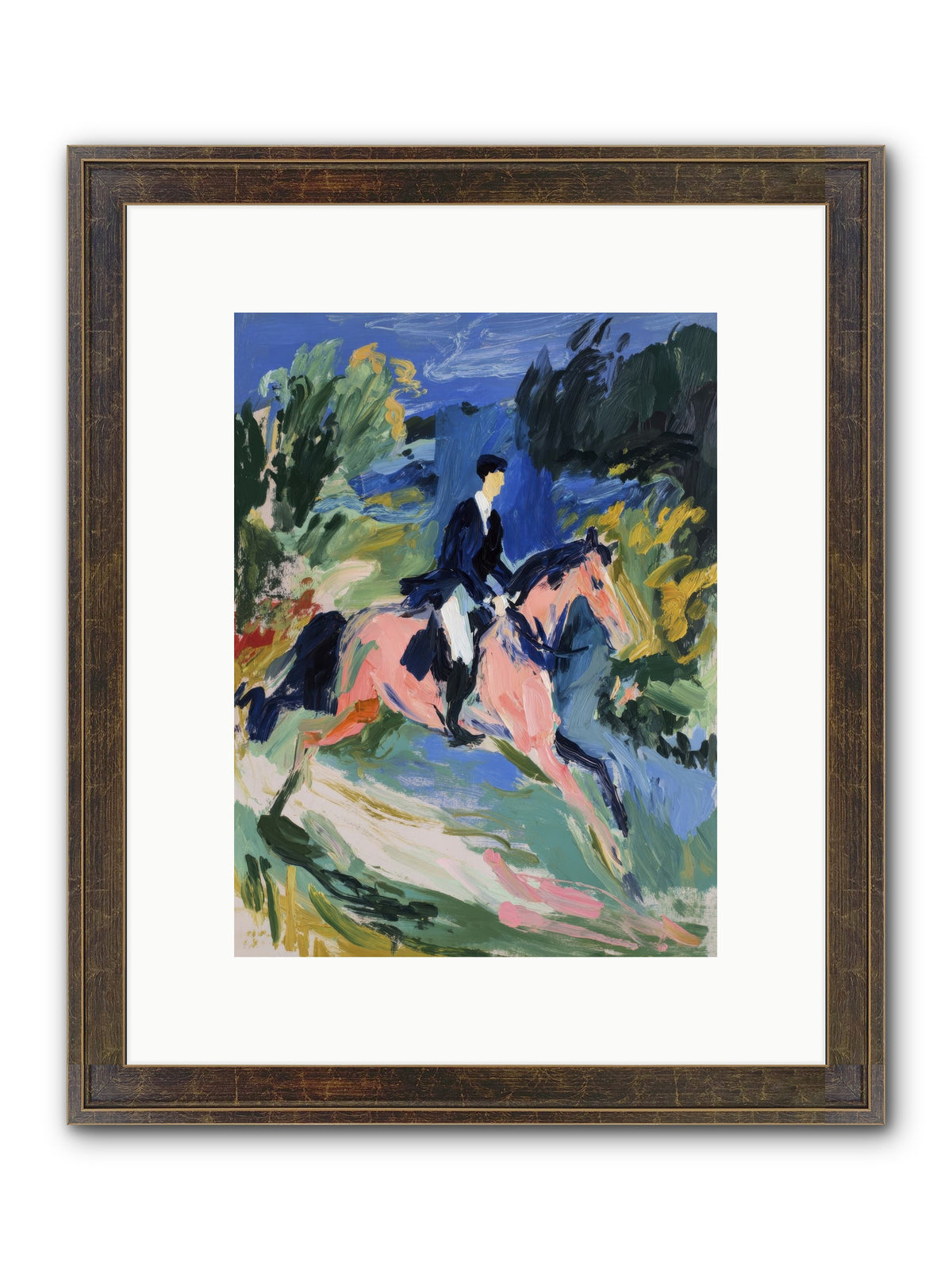 Garden Path Gallop Framed Print - Slimwoods Black/Gold 9x12