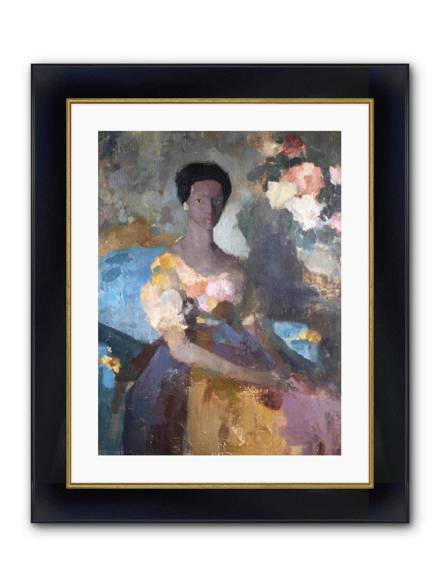 Garden Suite On Rue Amour Framed Print - Wide Black w/Gold 18x24