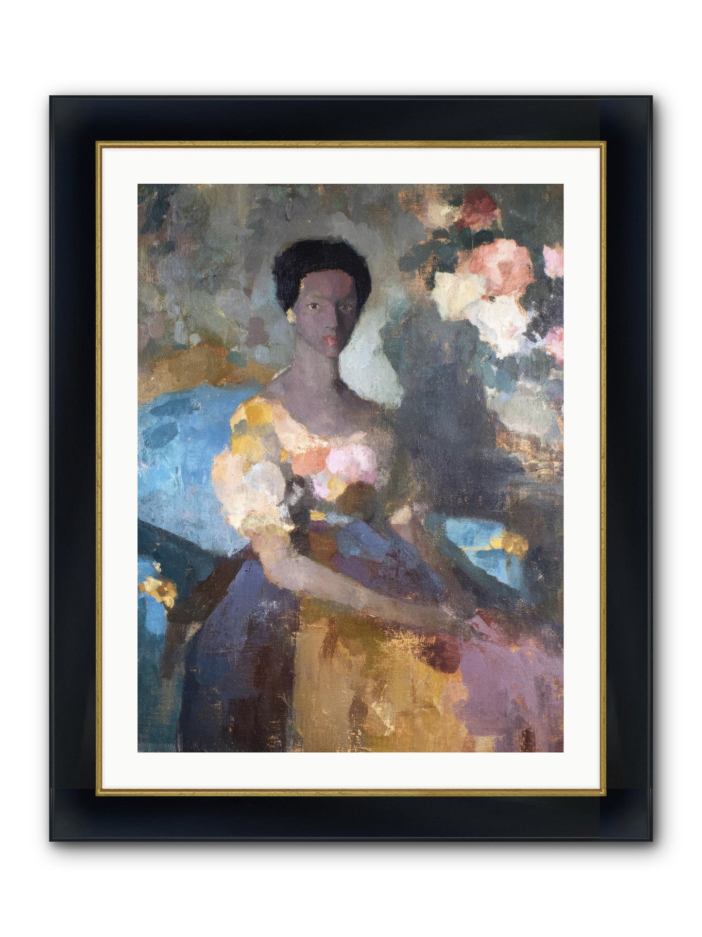 Garden Suite On Rue Amour Framed Print - Wide Black w/Gold 24x32