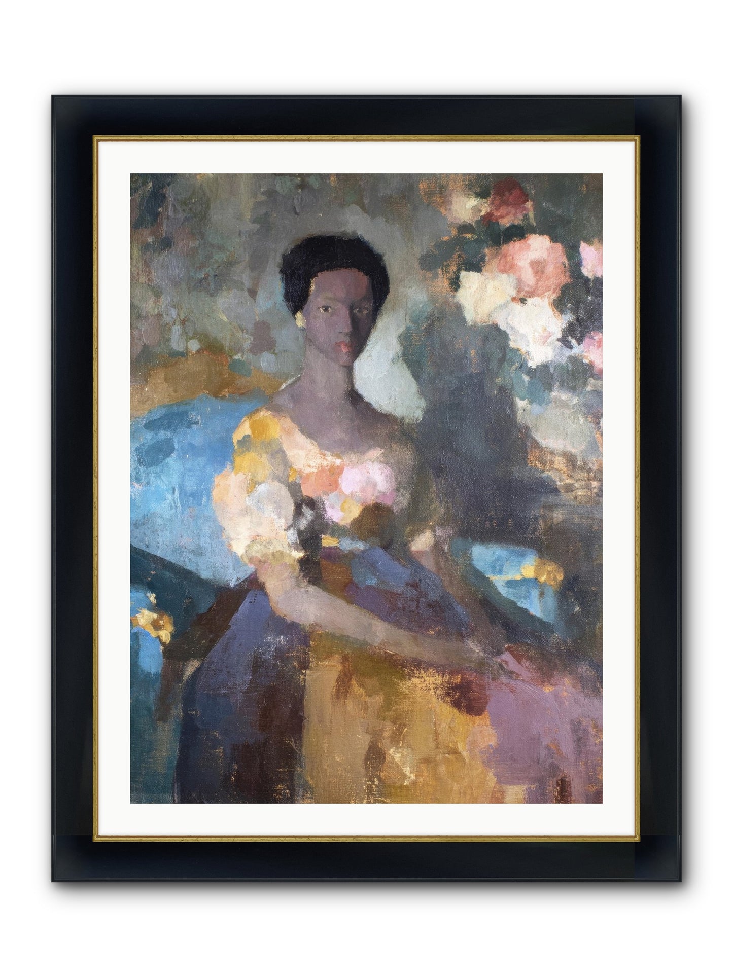 Garden Suite On Rue Amour Framed Print - Wide Black w/Gold 30x40