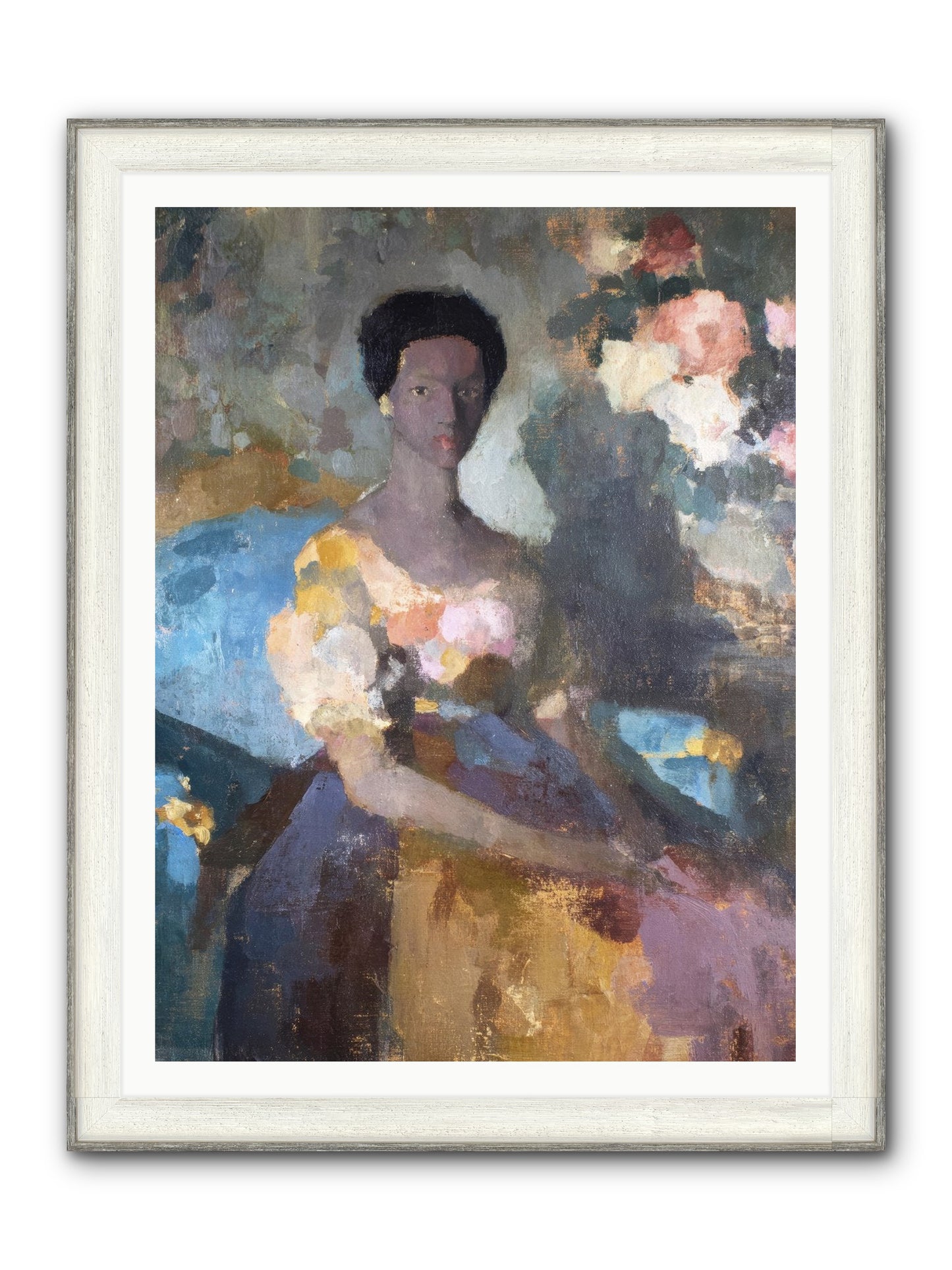 Garden Suite On Rue Amour Framed Print - Driftwood White 36x48