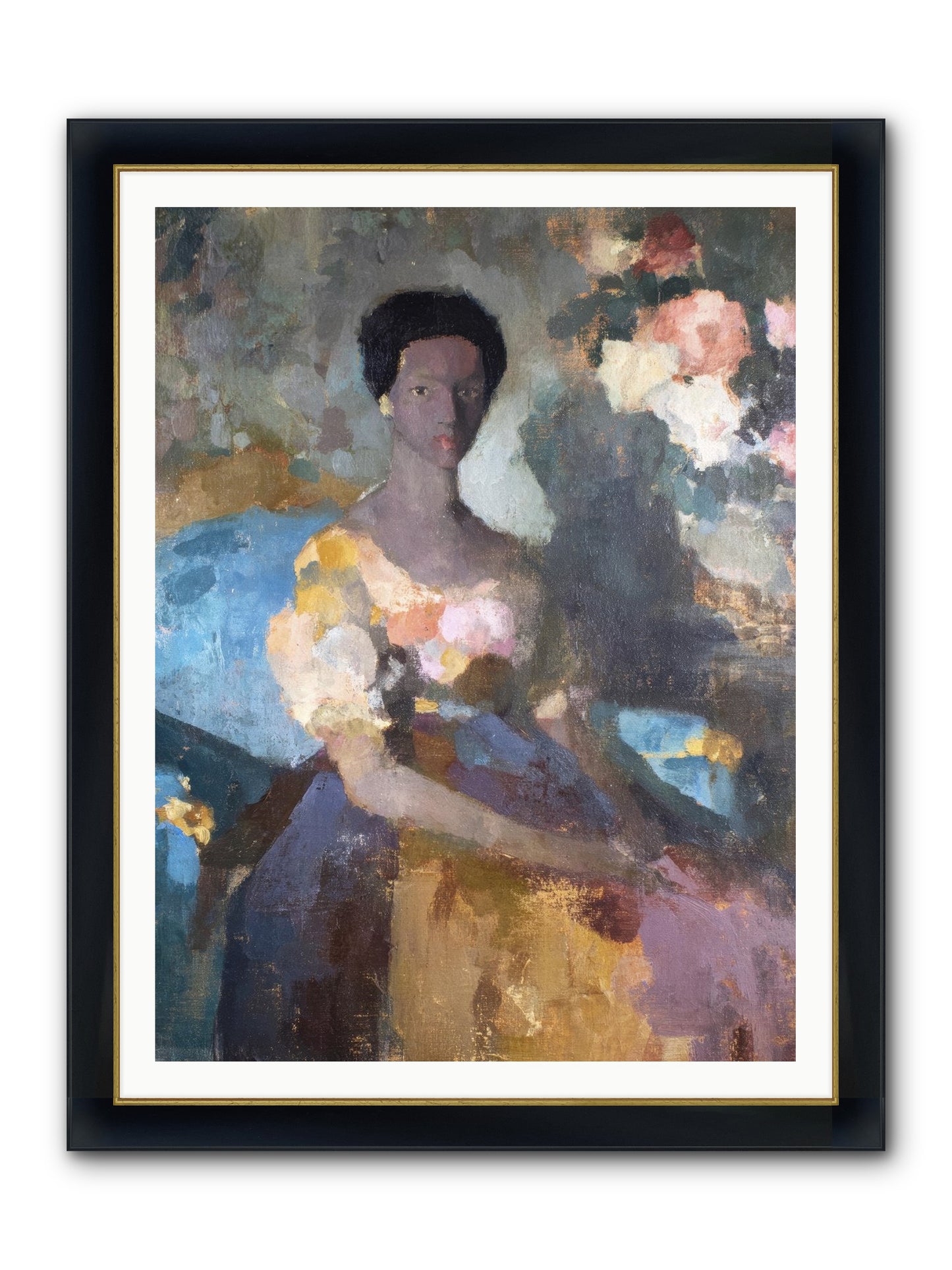 Garden Suite On Rue Amour Framed Print - Wide Black w/Gold 36x48