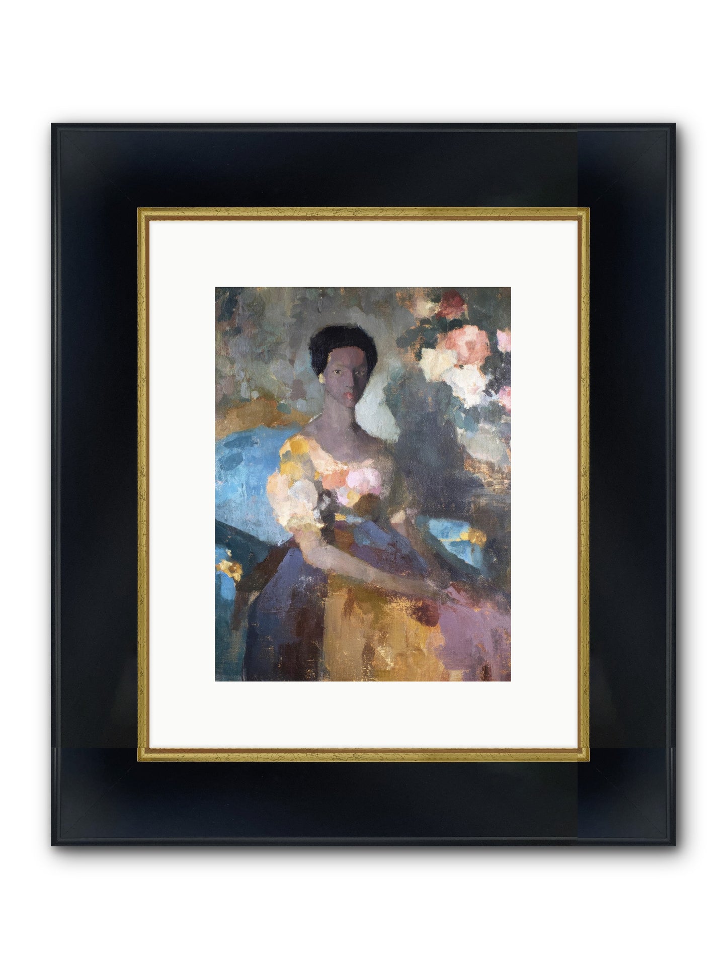 Garden Suite On Rue Amour Framed Print - Wide Black w/Gold 9x12